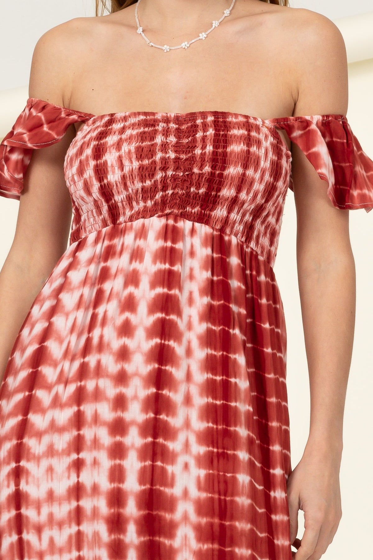 Woven Off the Shoulder Tye Dye Dress - Charming Charlie
