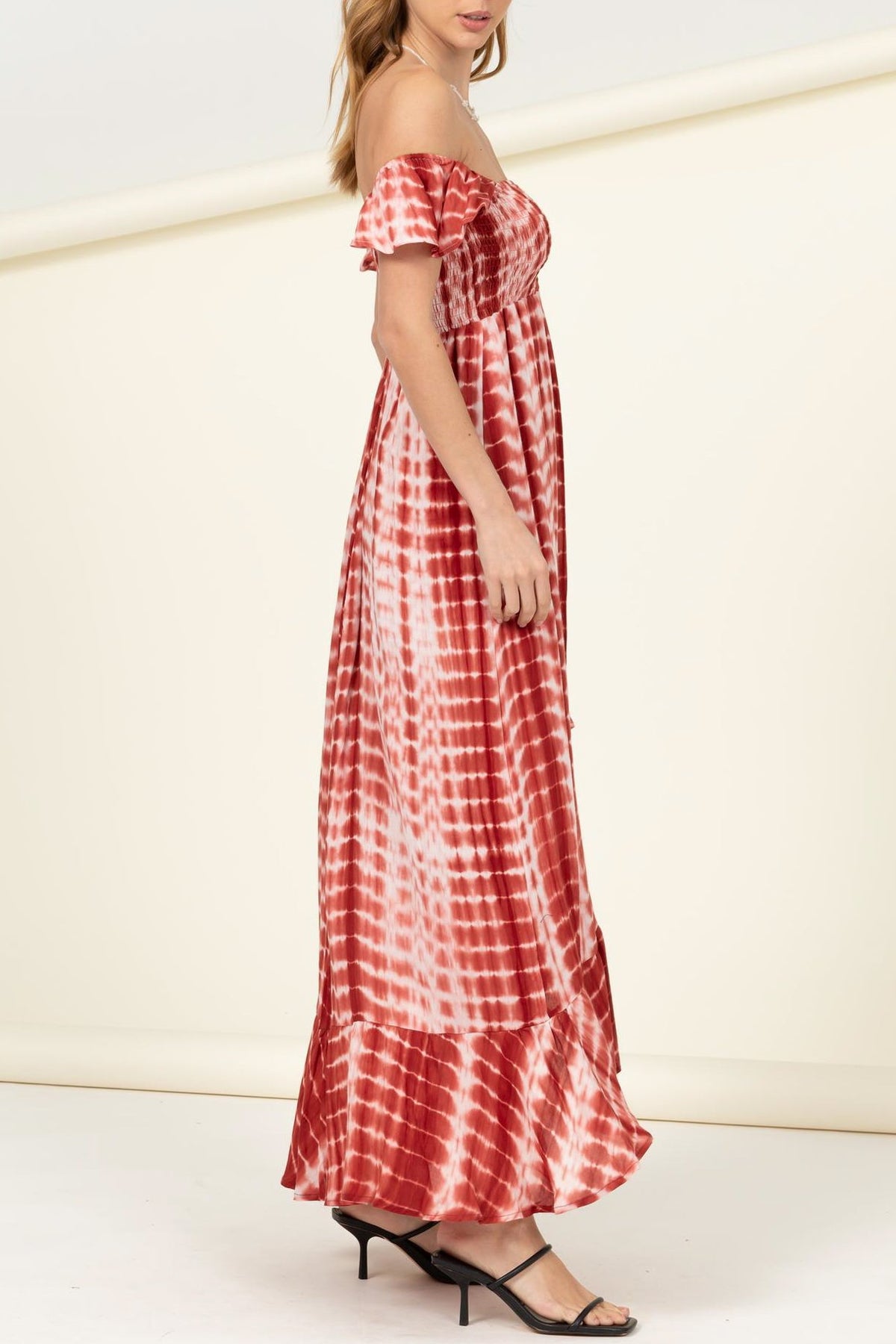 Woven Off the Shoulder Tye Dye Dress - Charming Charlie