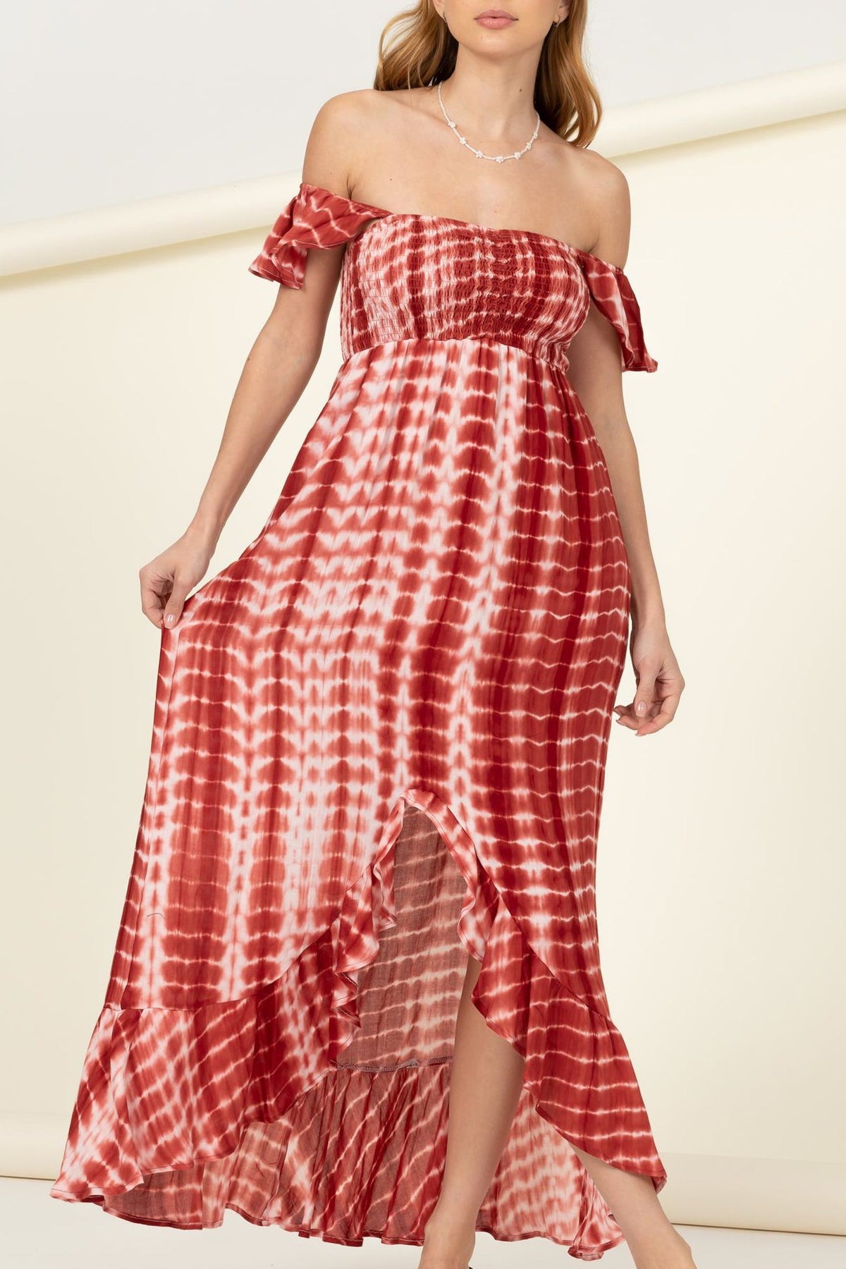 Woven Off the Shoulder Tye Dye Dress - Charming Charlie