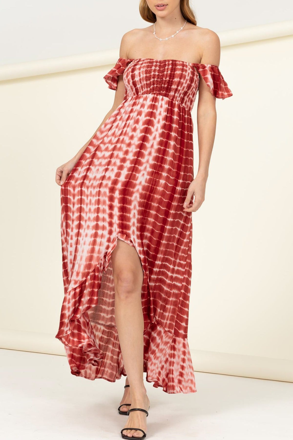 Woven Off the Shoulder Tye Dye Dress - Charming Charlie