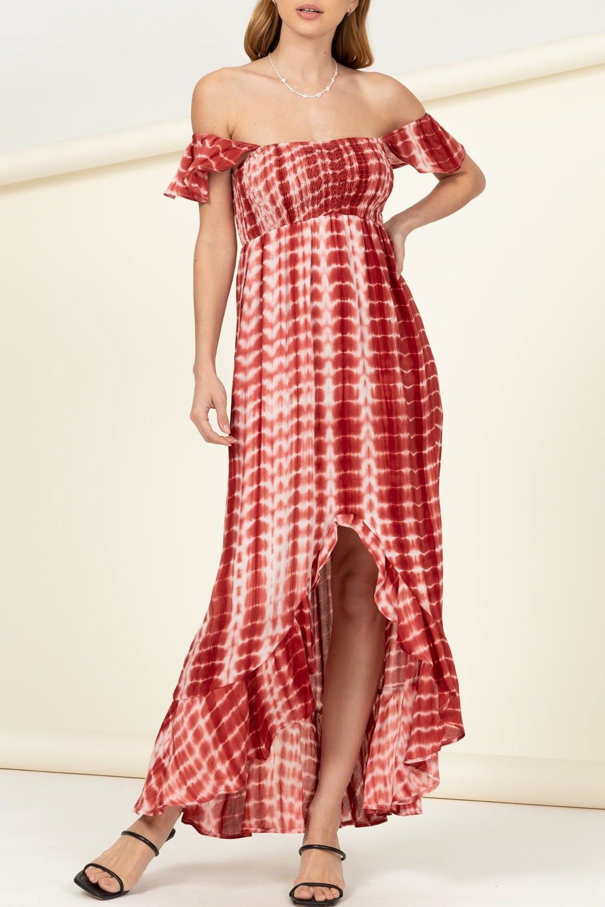 Woven Off the Shoulder Tye Dye Dress - Charming Charlie