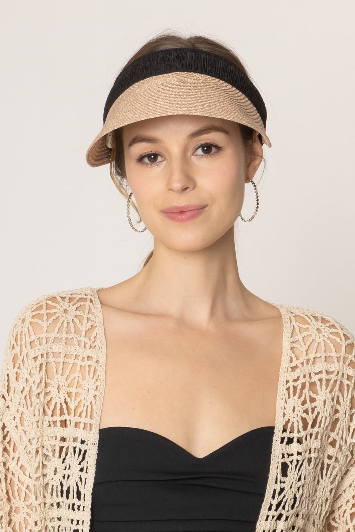 Metallic Straw Sun Visor - Charming Charlie