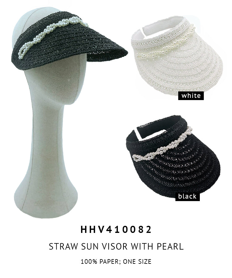 Straw Sun Visor With Pearl - Charming Charlie