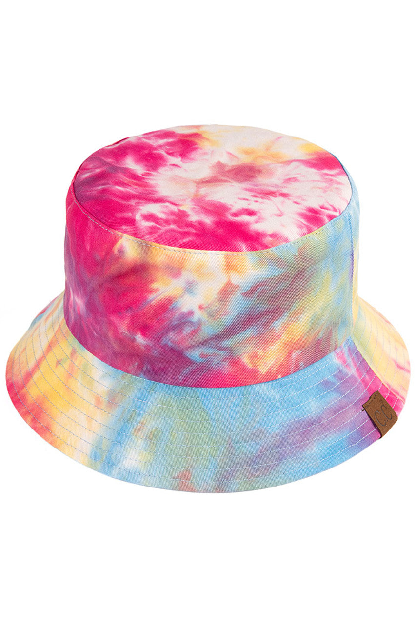 C.C Bucket Hat - Hot Pink-light Blue - Bucket Hat