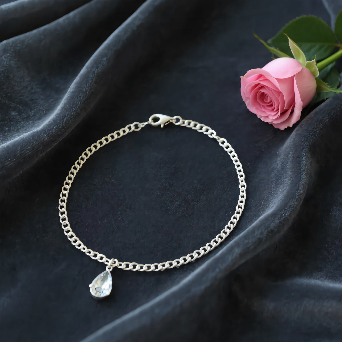 Silver-Tone Chain Hip Clip with a Teardrop Charm - Charming Charlie