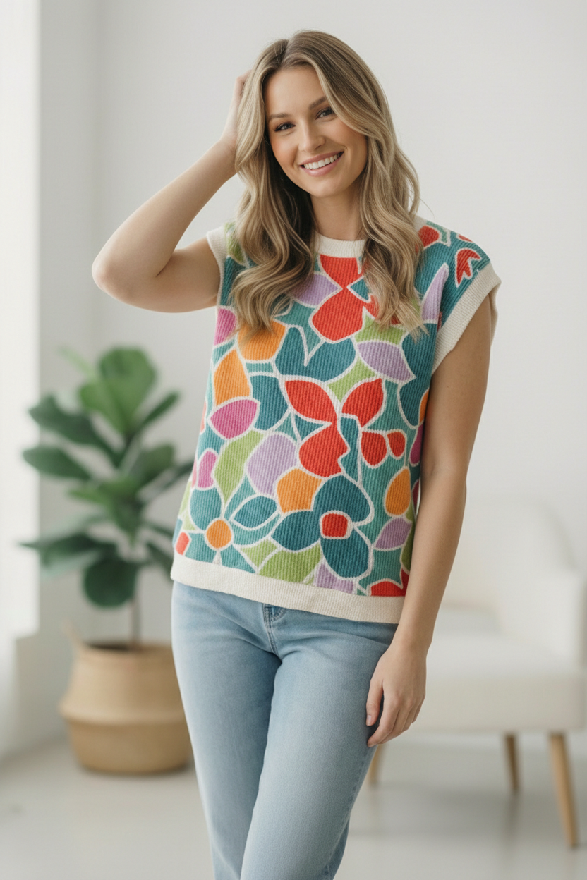 A Work of Art Ribbed Vest - Charming Charlie