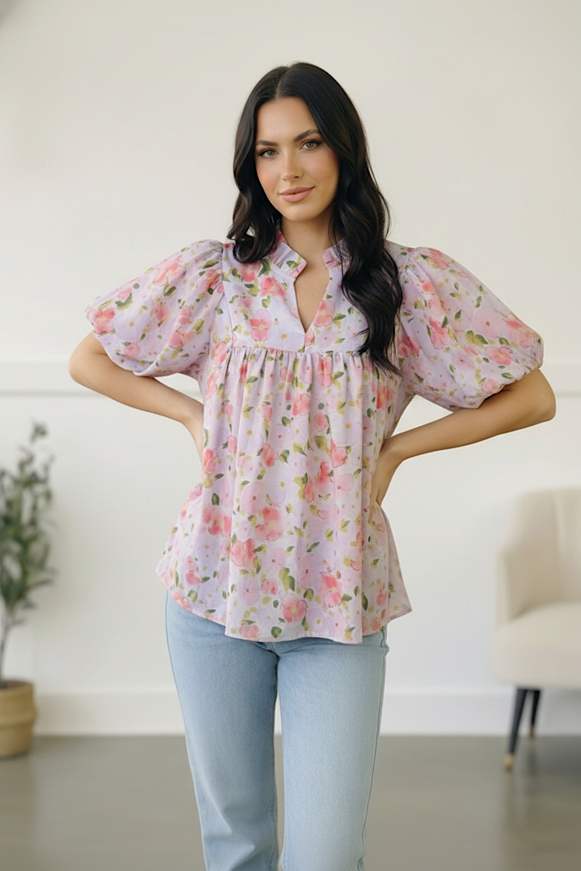 Painted Blossoms Posey Top - Charming Charlie