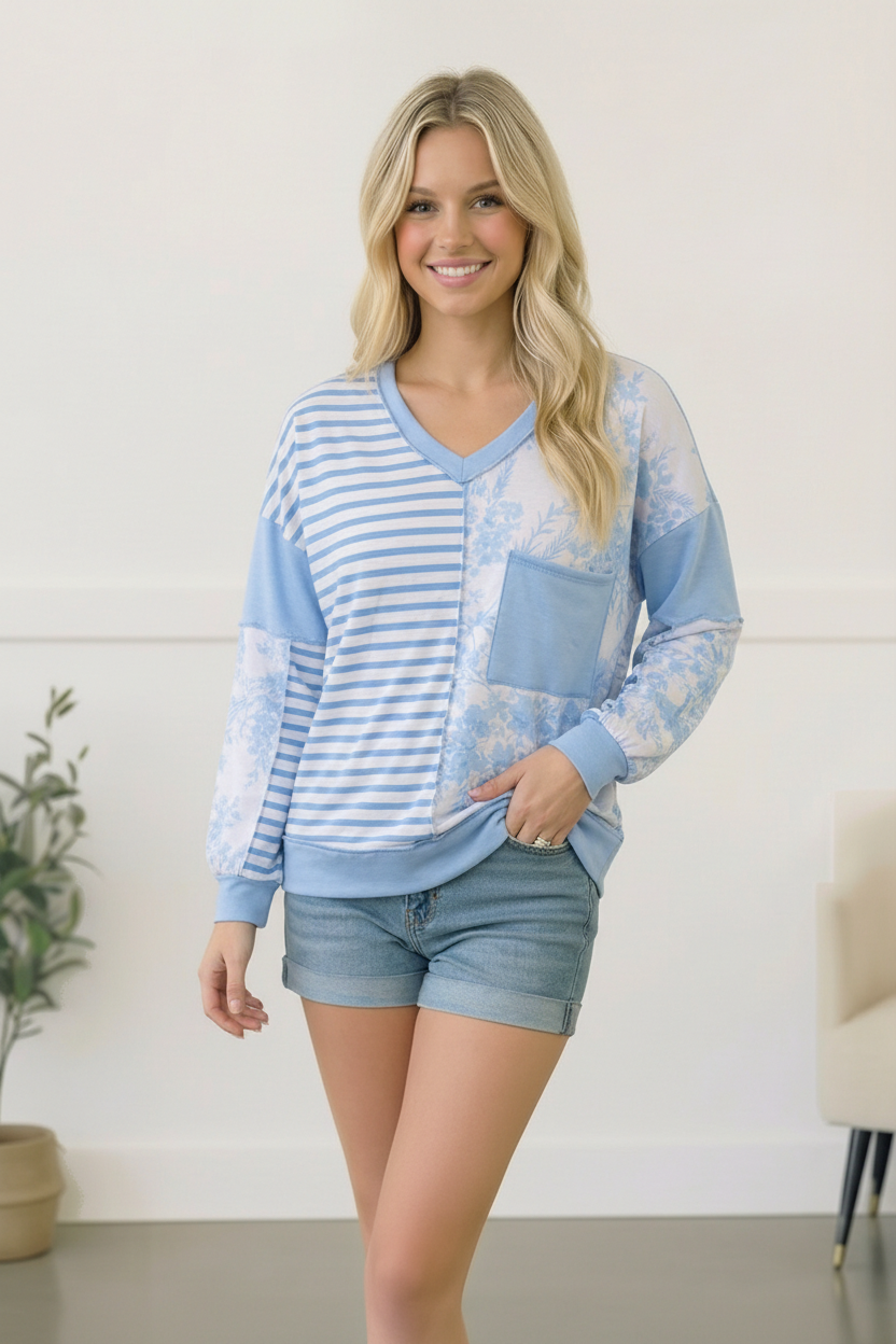 Coastal Calm Colorblock Top - Charming Charlie
