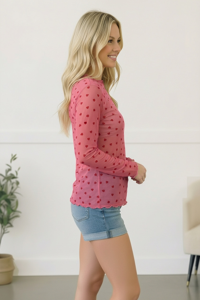 All Heart Mesh Top - Charming Charlie