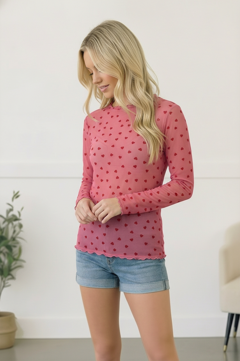 All Heart Mesh Top - Charming Charlie