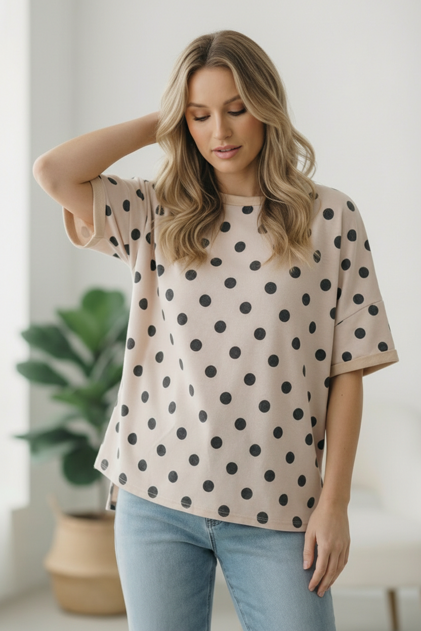 Play Date in Paris Polka Dot Tee - Charming Charlie