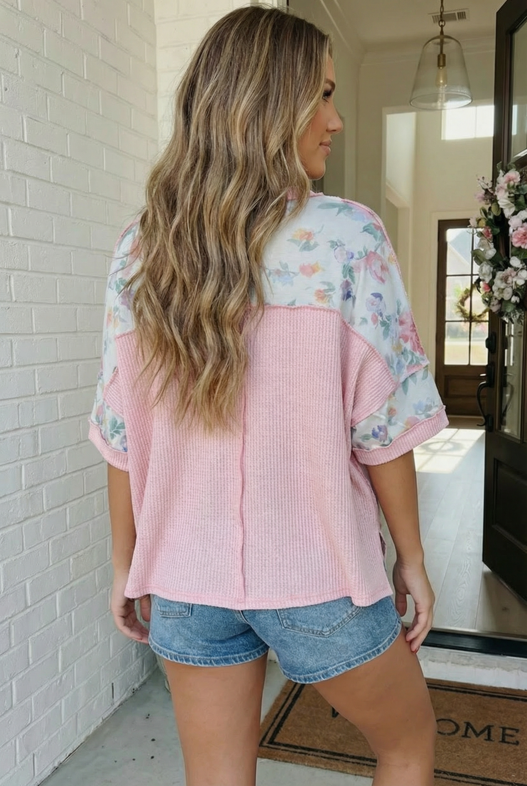 Rosey Teacup Ribbed Crewneck - Charming Charlie