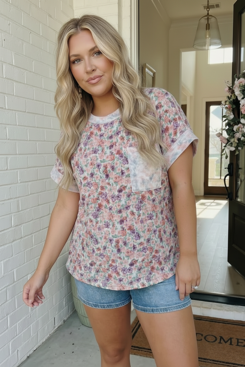 Garden Crush Floral Pocket Tee - Charming Charlie