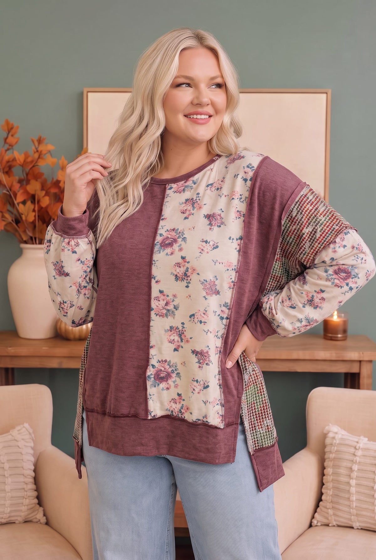 Rose Garden Floral Sweatshirt - Charming Charlie