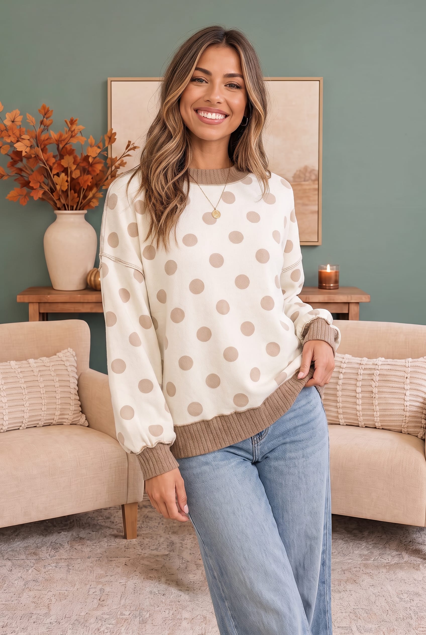 Dotted Daydream Polka Dot Pullover Top - Charming Charlie