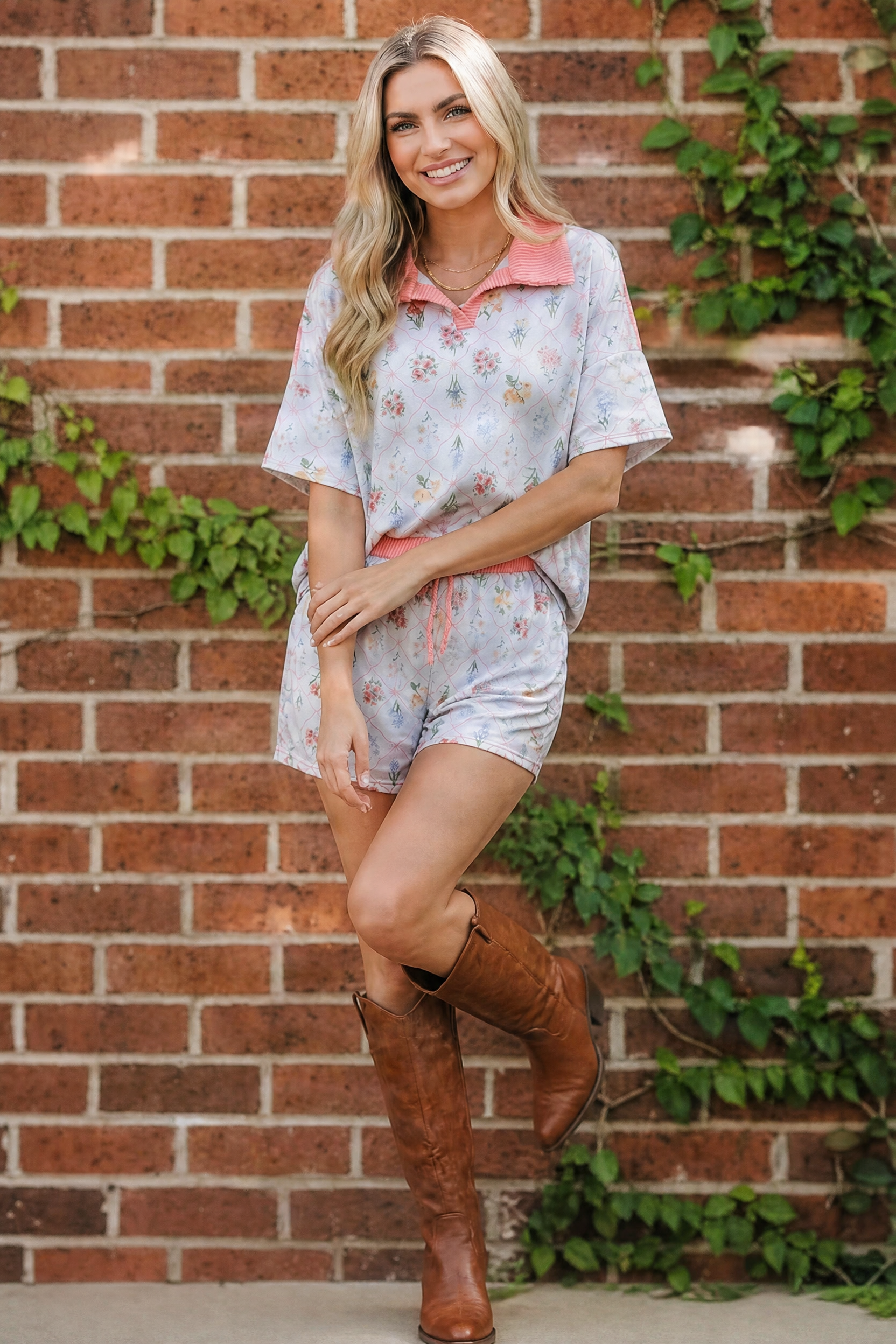 Floral Garden Matching Short Set - Charming Charlie