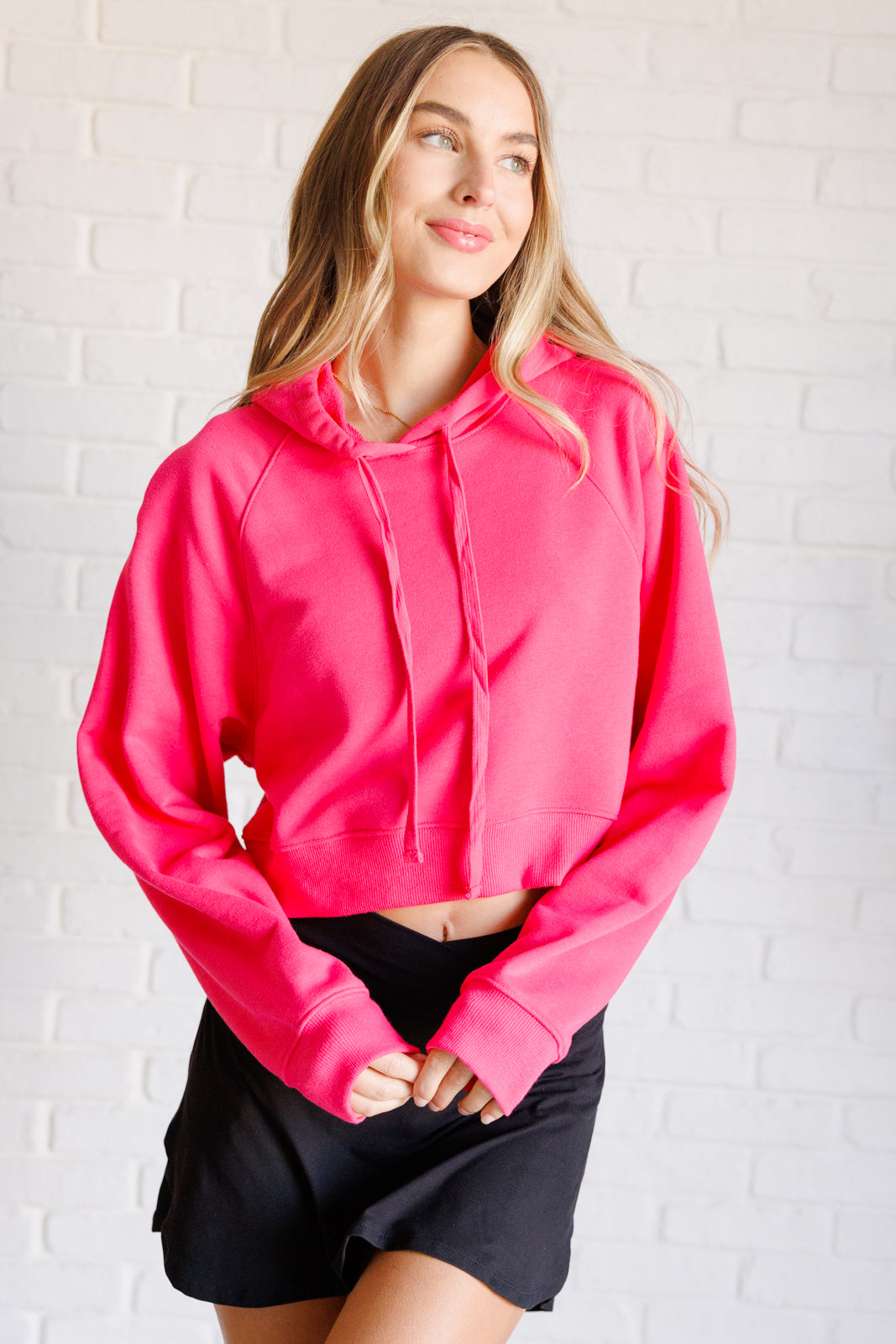 Had Me in the First Half Pullover Hoodie in Flamingo Pink - Charming Charlie