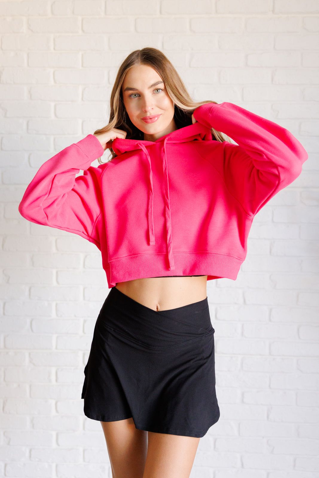 Had Me in the First Half Pullover Hoodie in Flamingo Pink - Charming Charlie