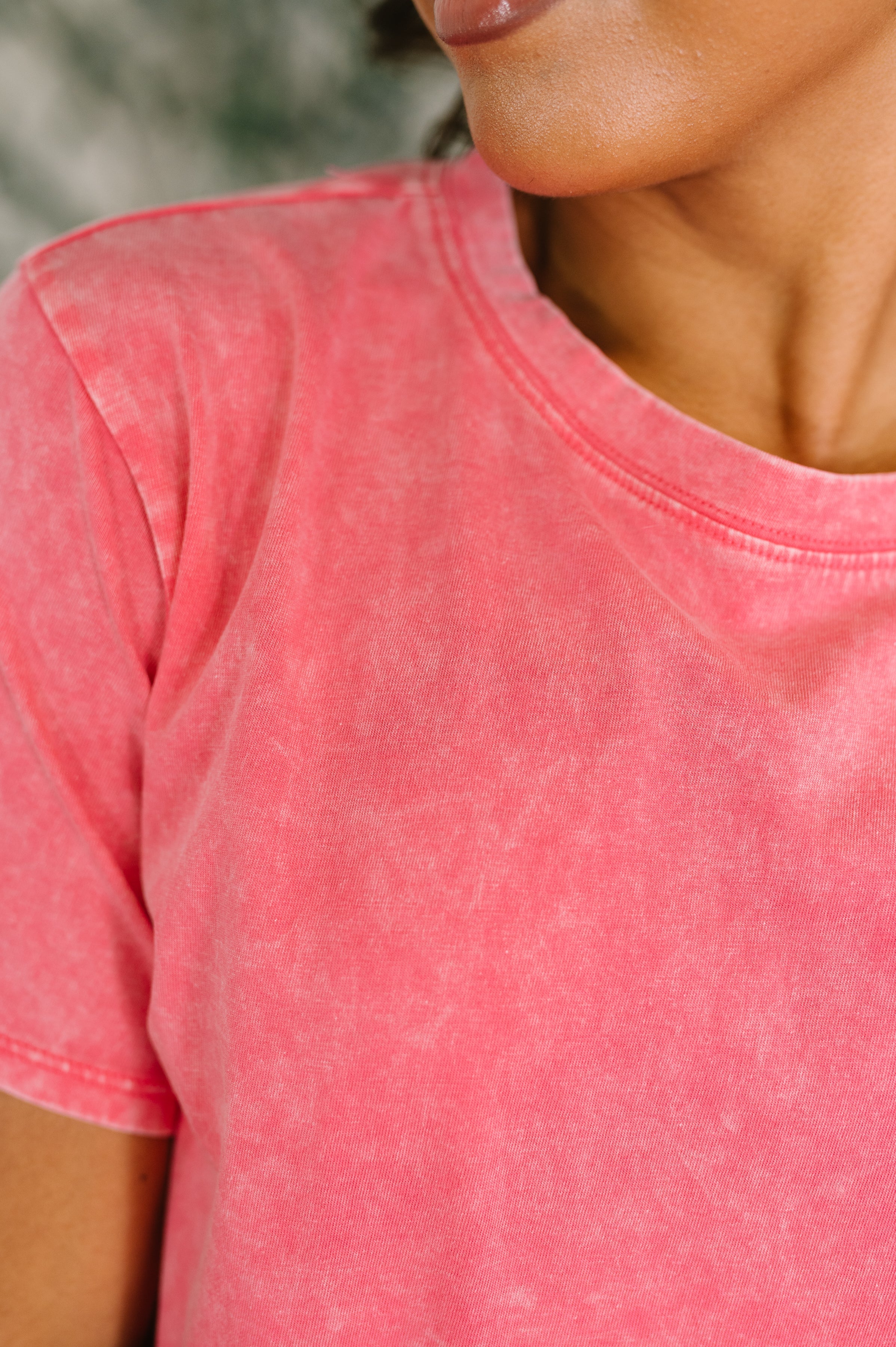 Had to Be There Mineral Wash Tee in Fuchsia - Charming Charlie