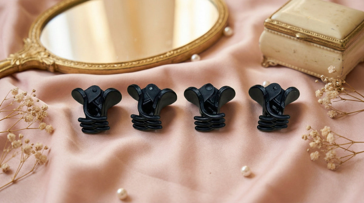 Mini Black Hair Clamp. Pack of 8 - Charming Charlie