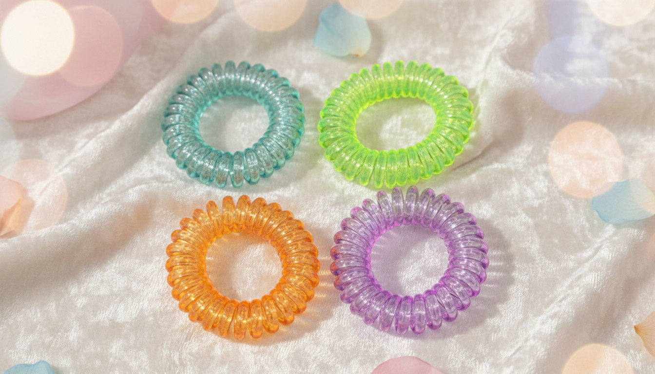 Colorful Spiral Hair Ties. Pack of 4 - Charming Charlie
