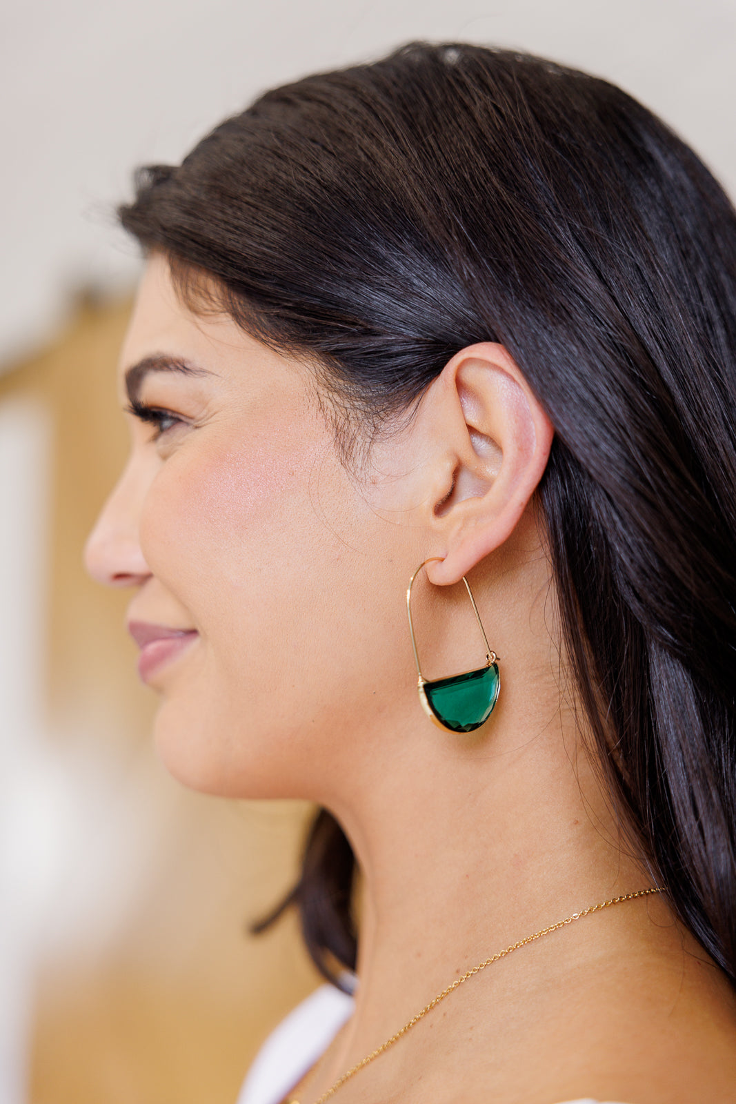 Half Circle Crystal Earrings - Charming Charlie