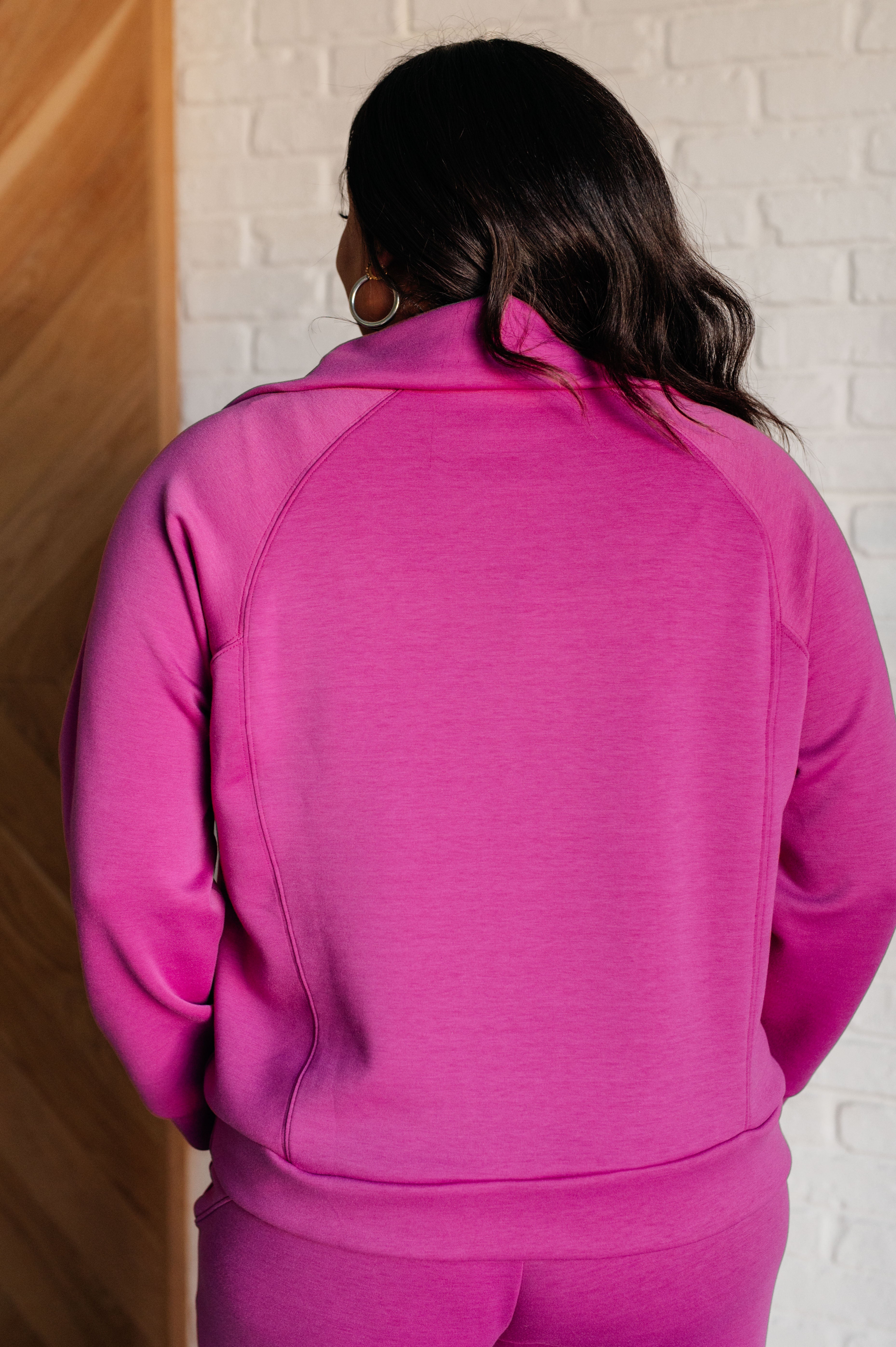 Hamptons Travel Half Zip Pullover in Magenta - Charming Charlie