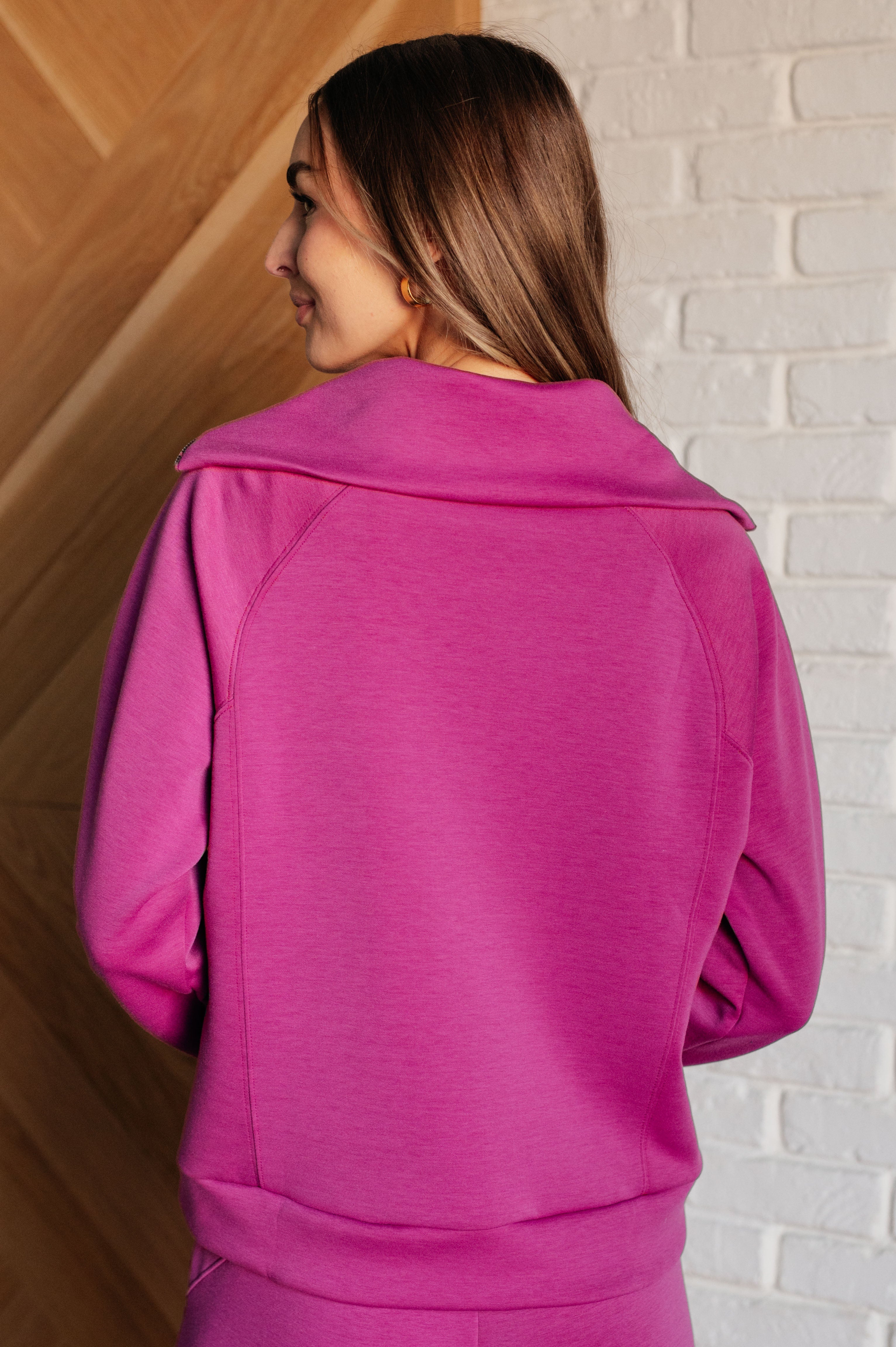 Hamptons Travel Half Zip Pullover in Magenta - Charming Charlie