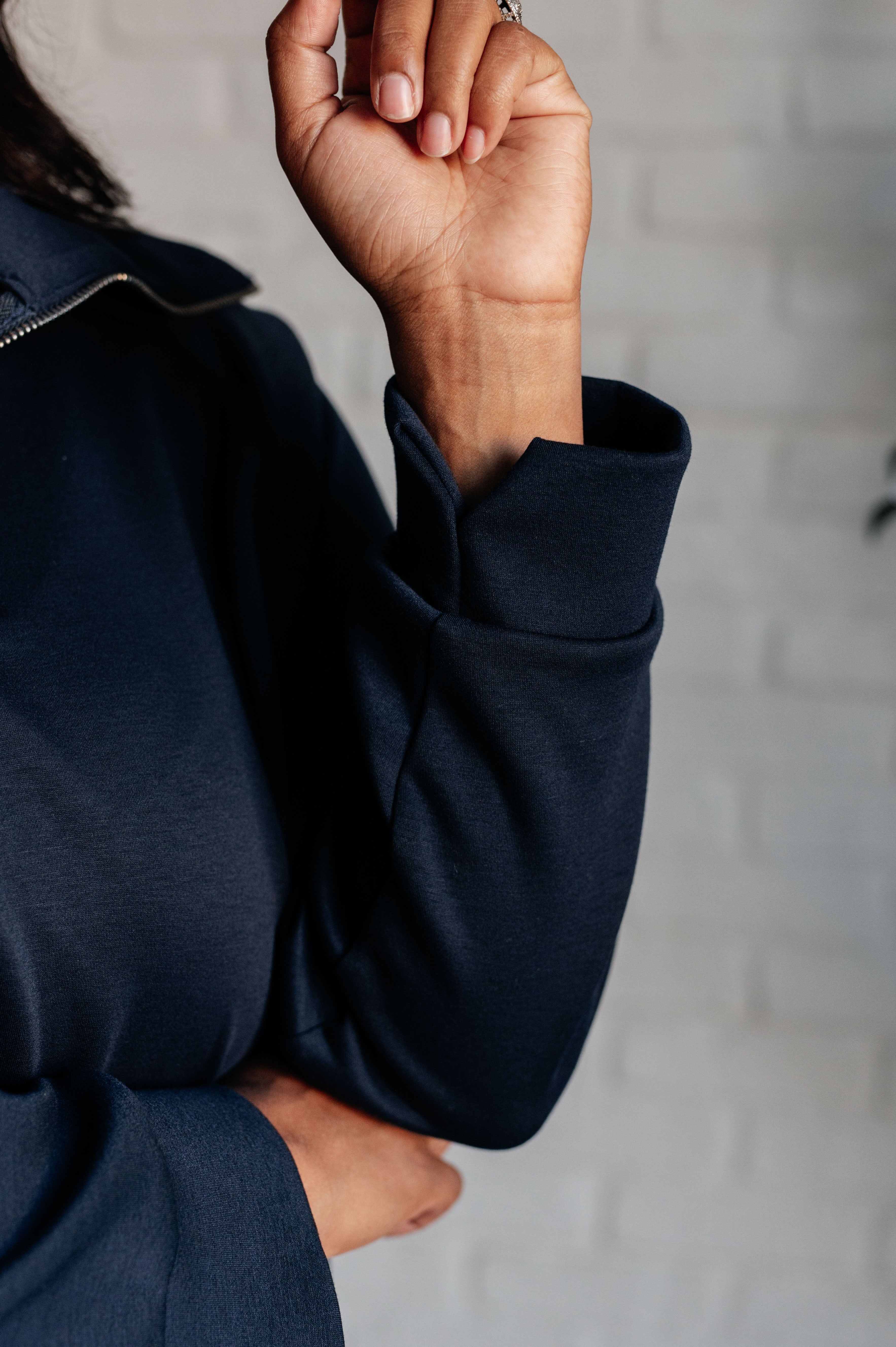 Hamptons Travel Half Zip Pullover in Navy - Charming Charlie