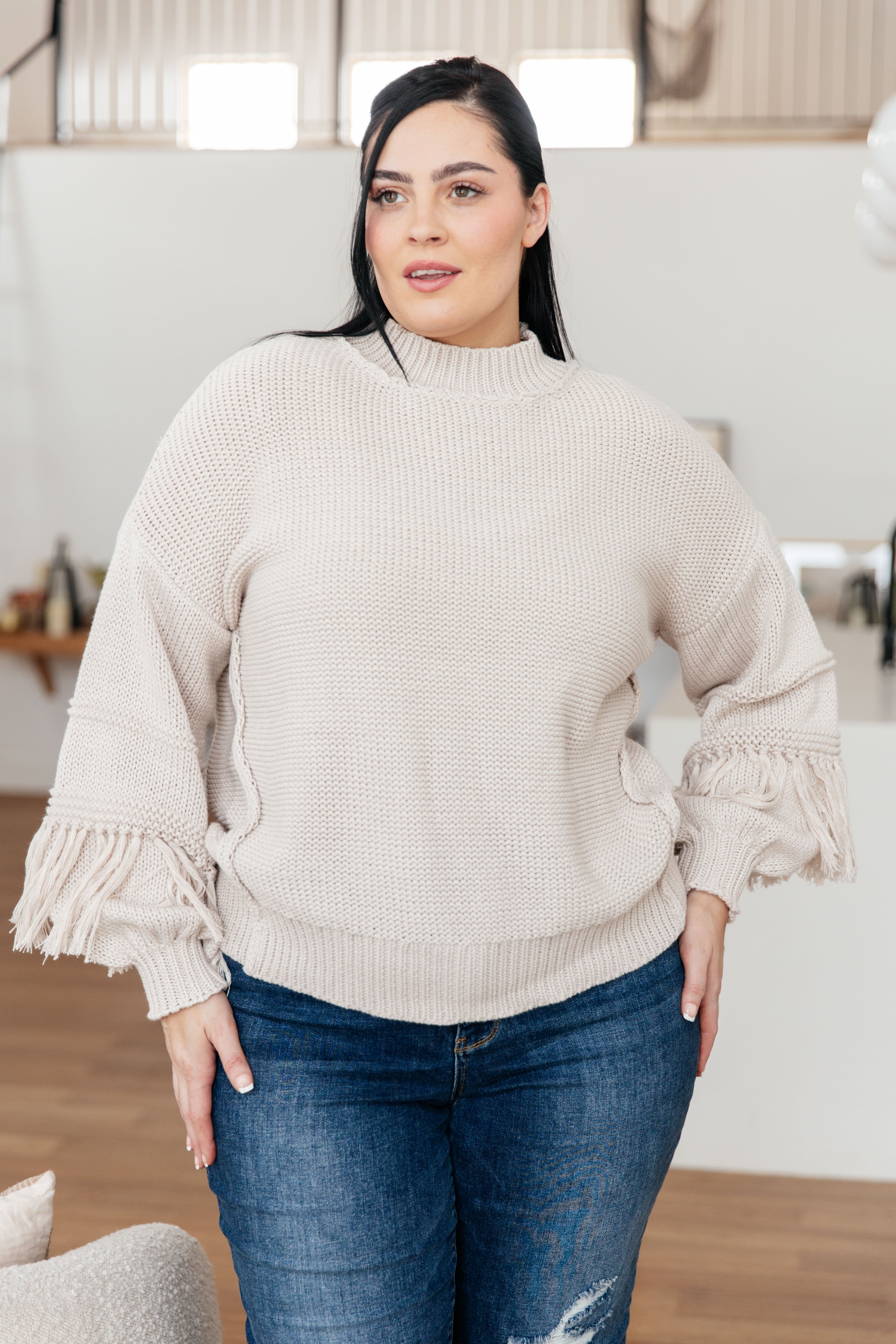 Handle It All Fringe Detail Sweater - Charming Charlie