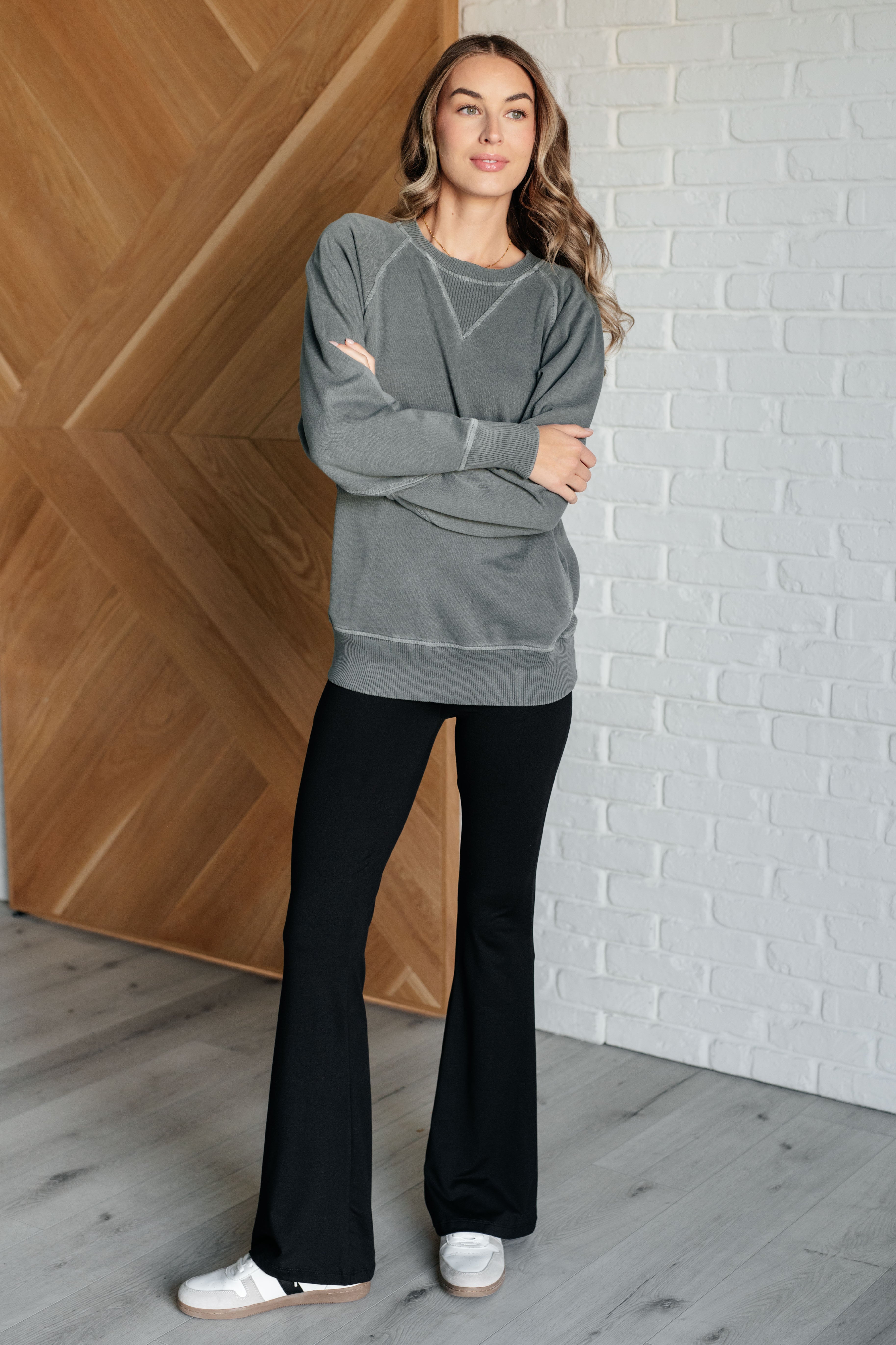 Hands Down Favorite Sweatshirt in Ash Jade - Charming Charlie