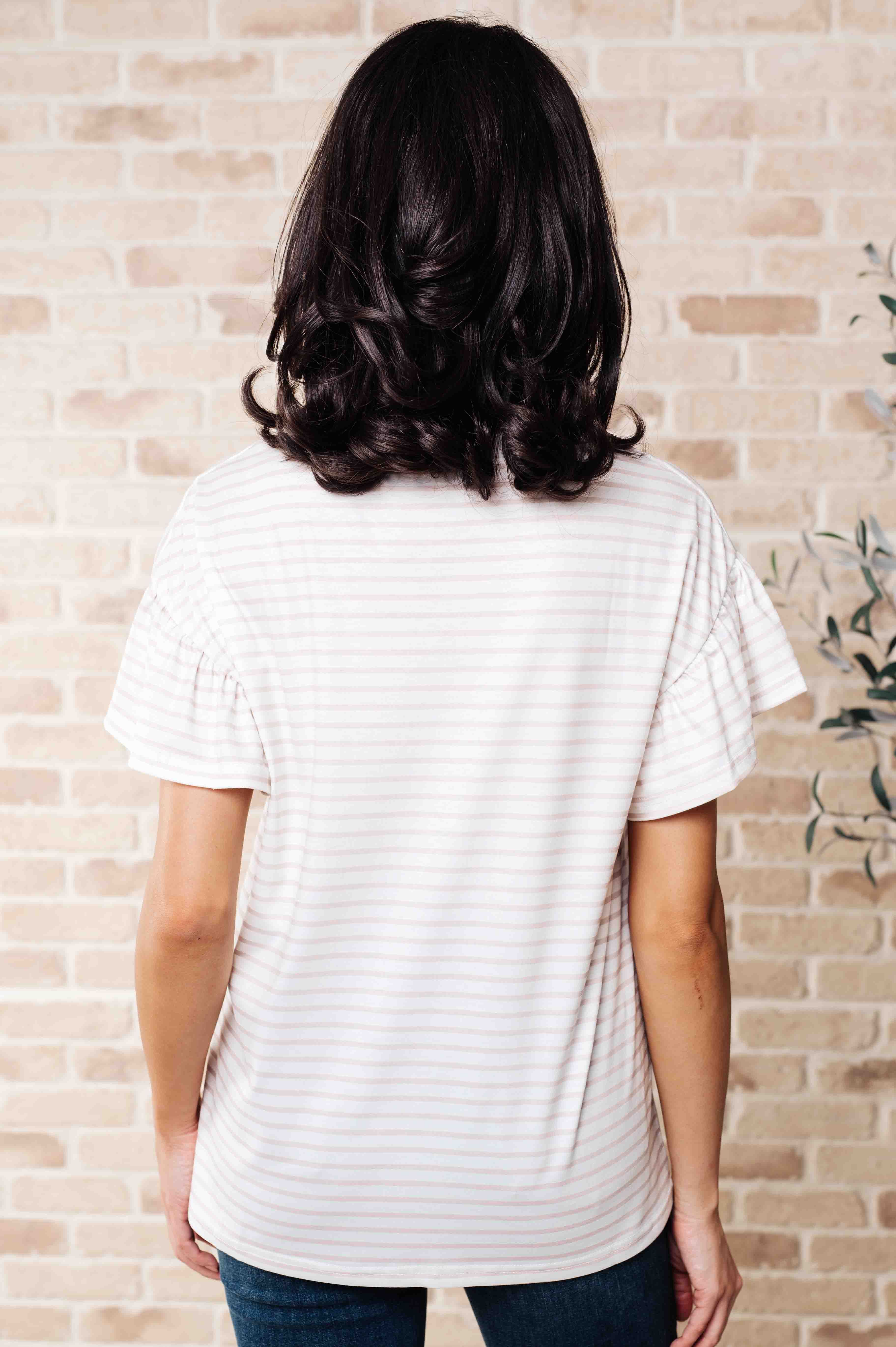 Hand to Hold Lace Detail Striped Top - Charming Charlie
