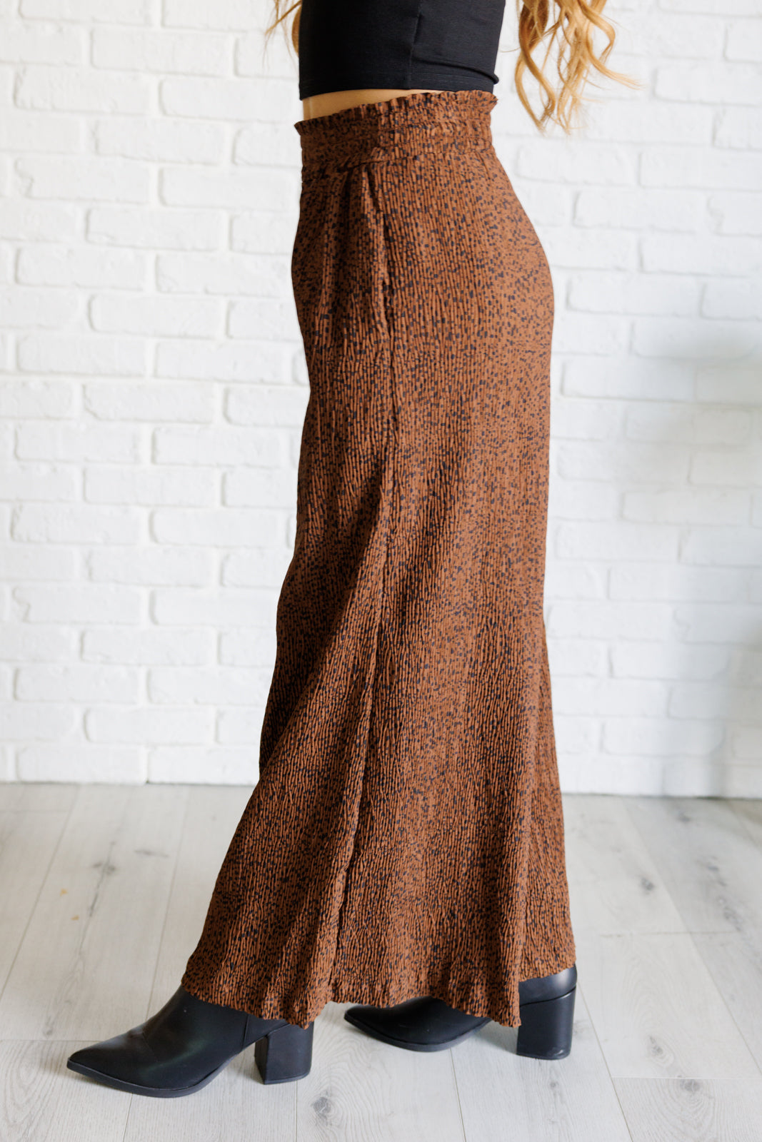 Harmony High Rise Wide Leg Pants in Brown - Charming Charlie