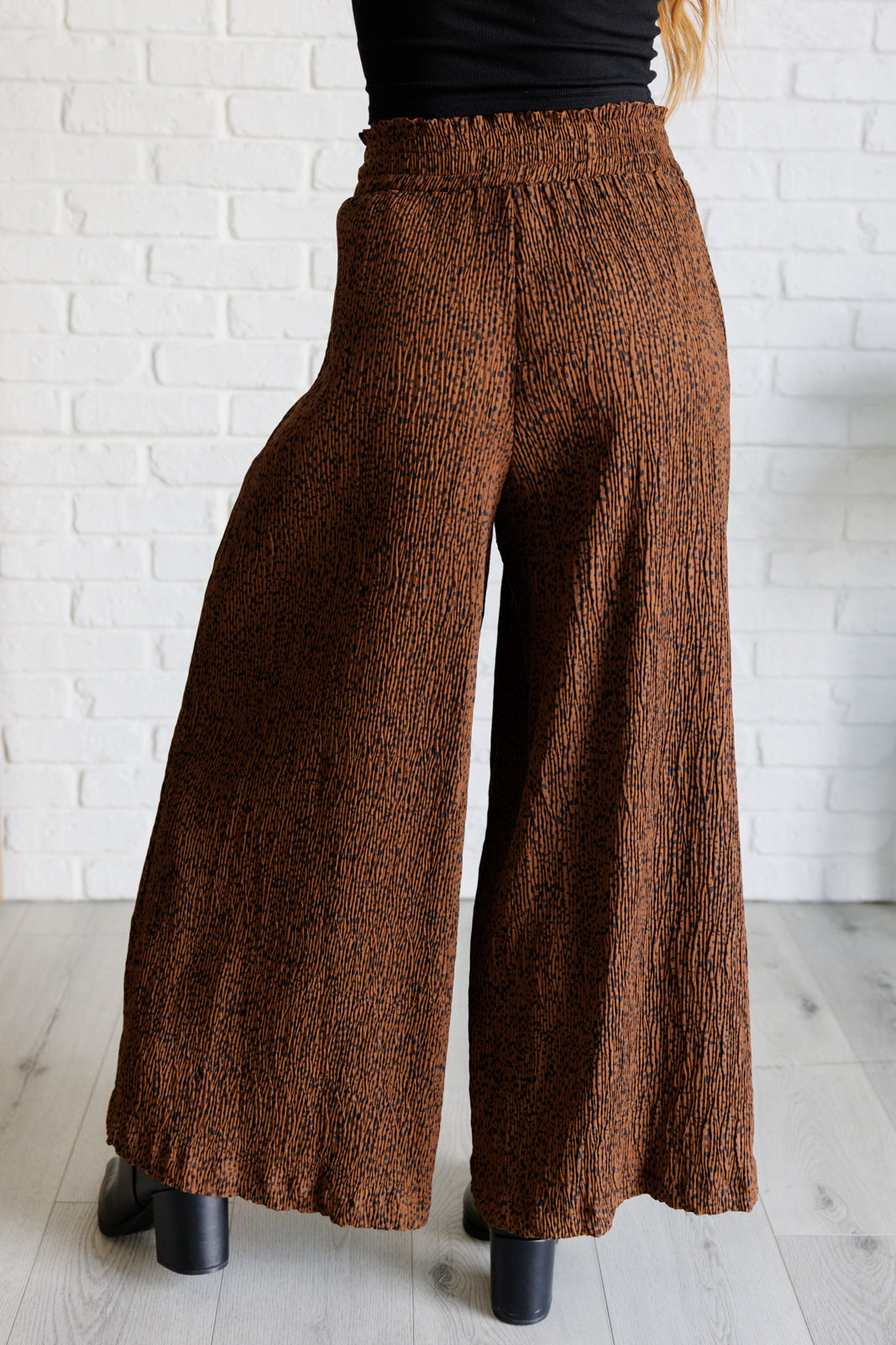Harmony High Rise Wide Leg Pants in Brown - Charming Charlie