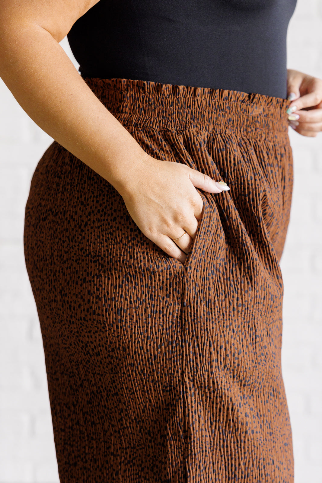 Harmony High Rise Wide Leg Pants in Brown - Charming Charlie