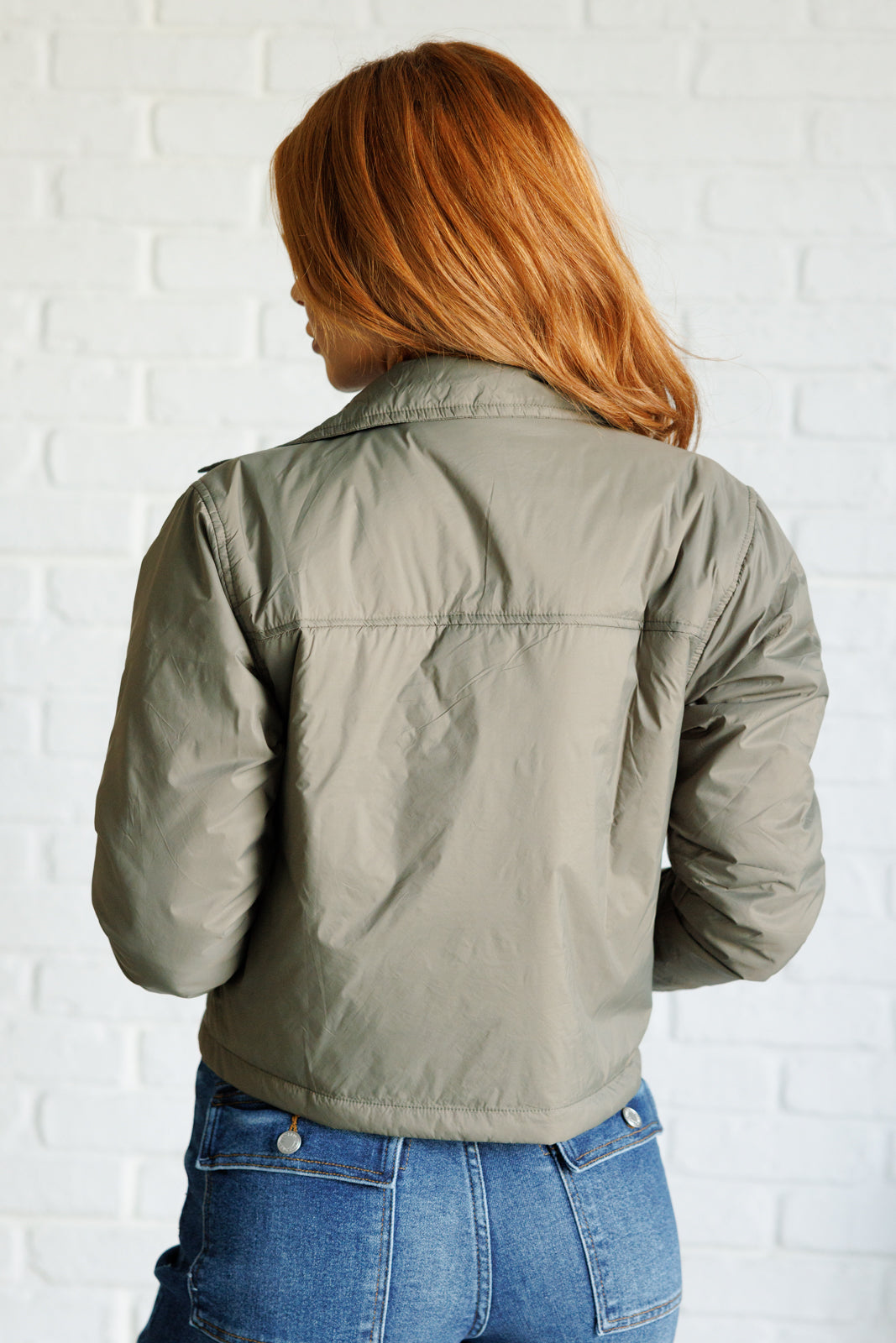 Hear Me Out Lightweight Puffer Jacket in Olive - Charming Charlie