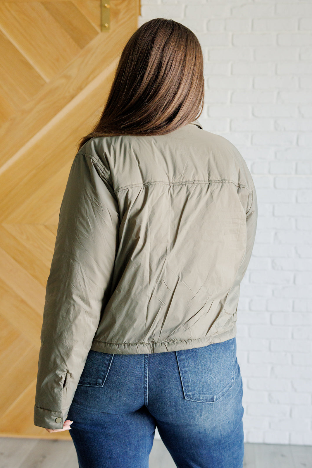 Hear Me Out Lightweight Puffer Jacket in Olive - Charming Charlie