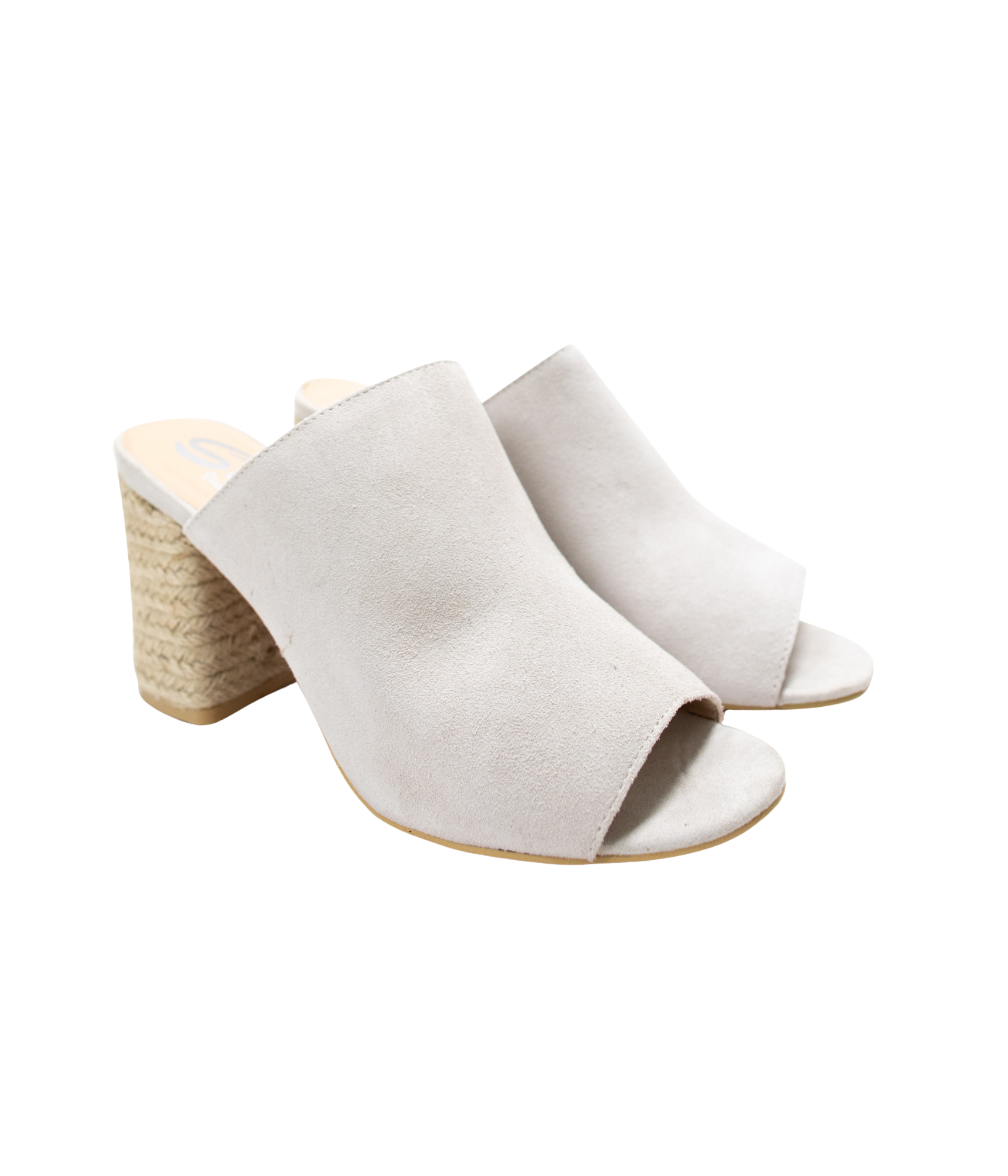 Helena Heeled Sandal in Ice Suede - Charming Charlie