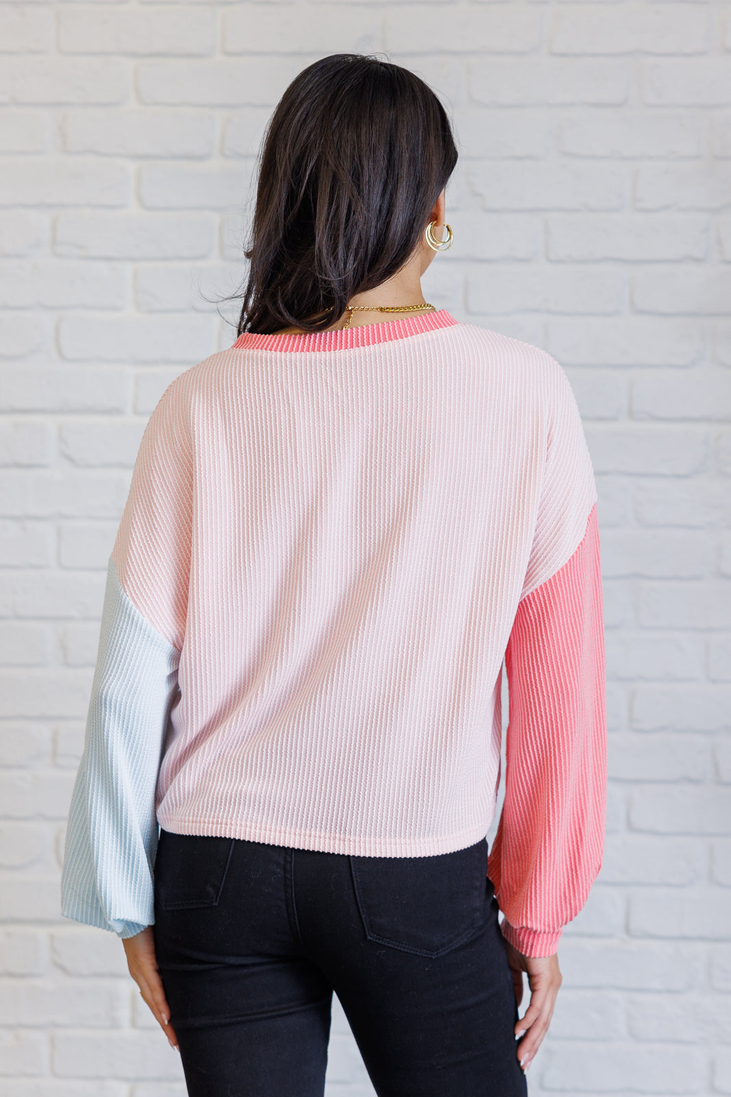 Hit Me With Your Best Shot Colorblock Top in Light Pink - Charming Charlie