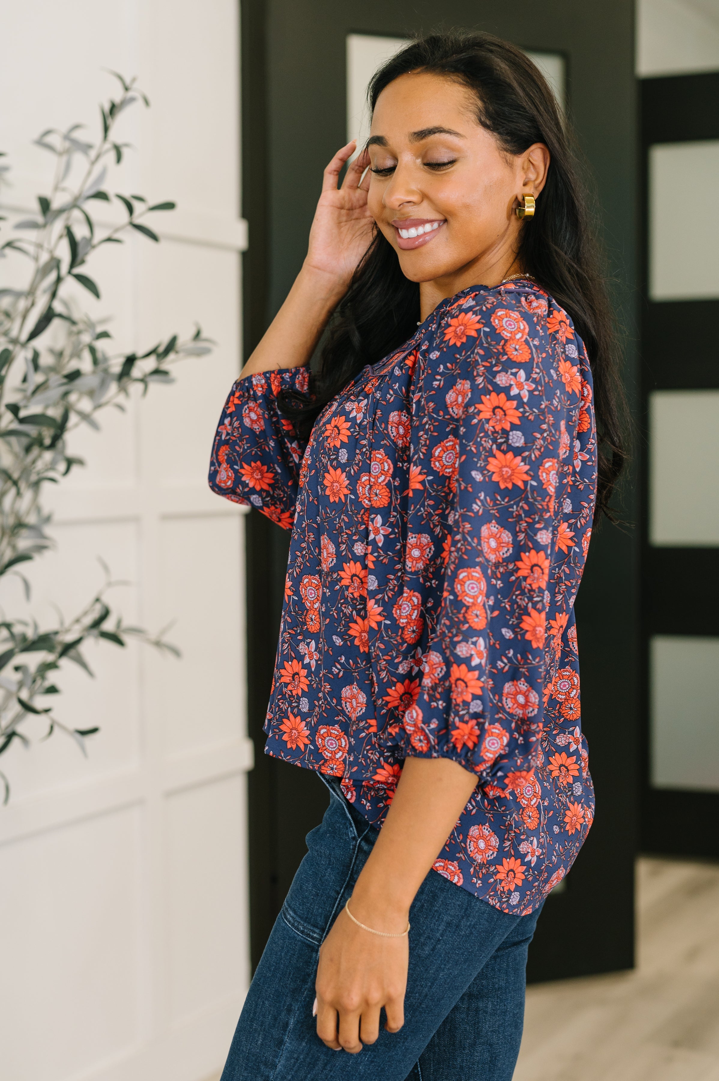 Hitherto Unknown Floral Babydoll Blouse - Charming Charlie