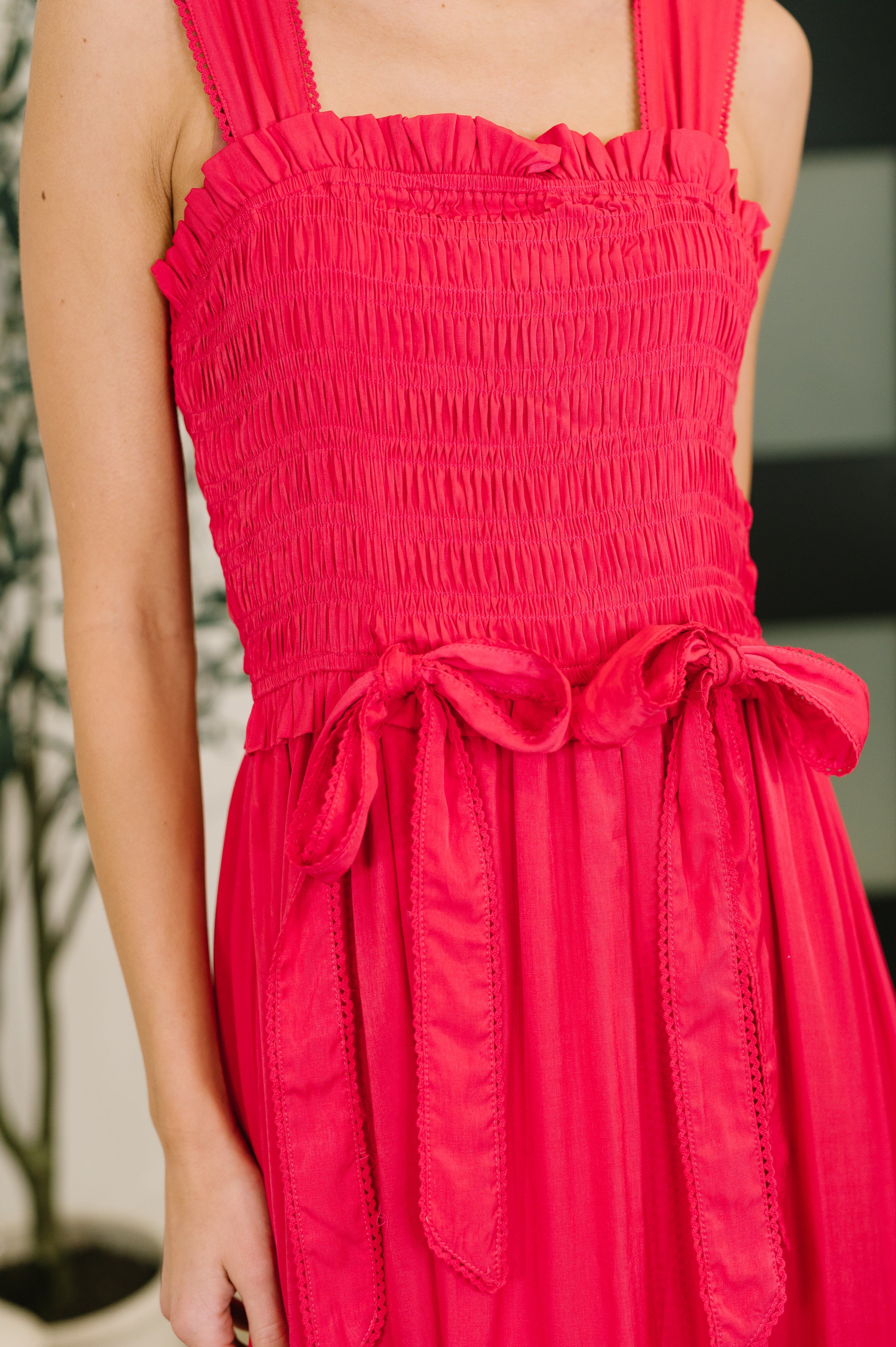 Hold Me Down Midi Dress in Fuchsia - Charming Charlie