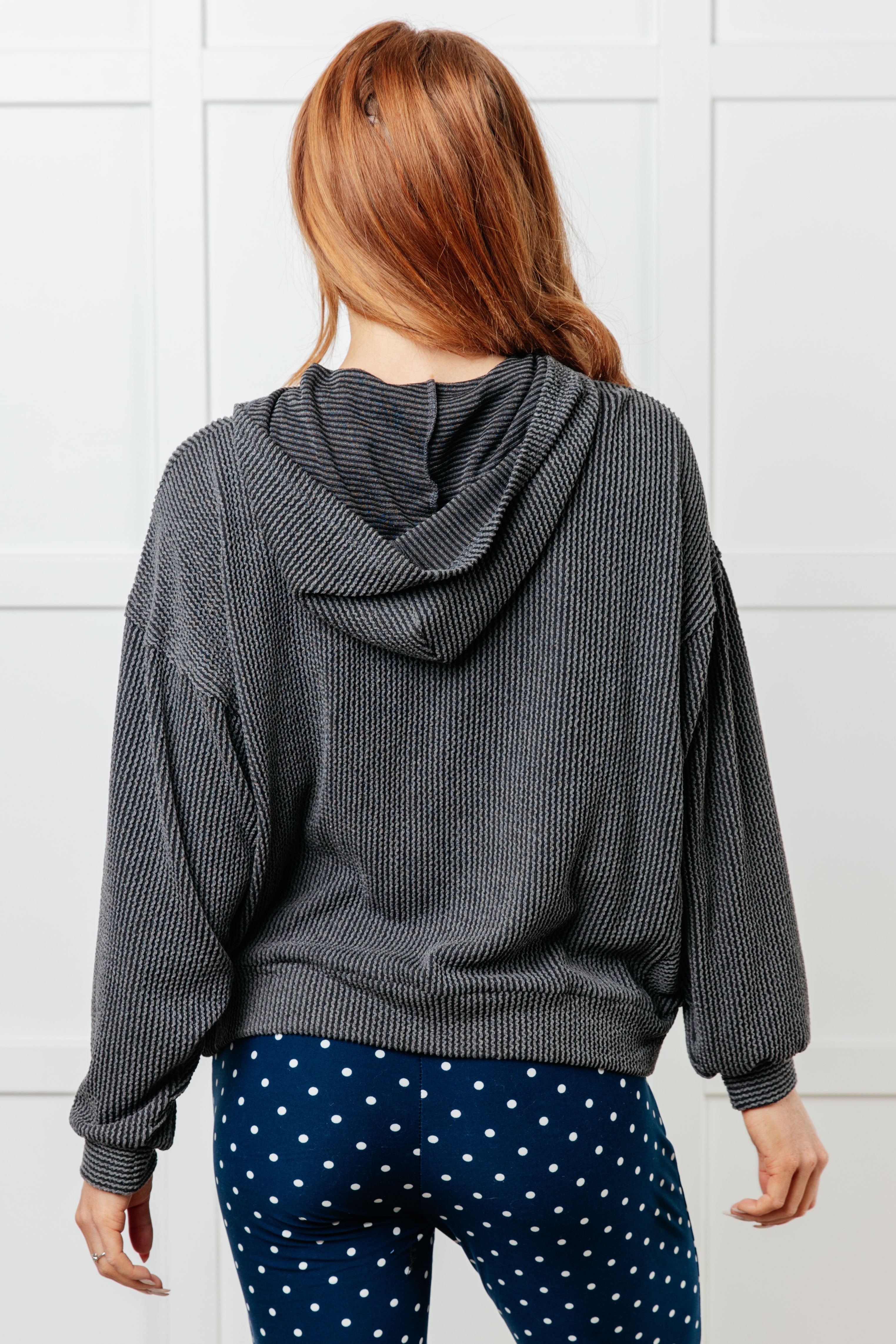 Hold That Thought Rib Knit Hoodie - Charming Charlie