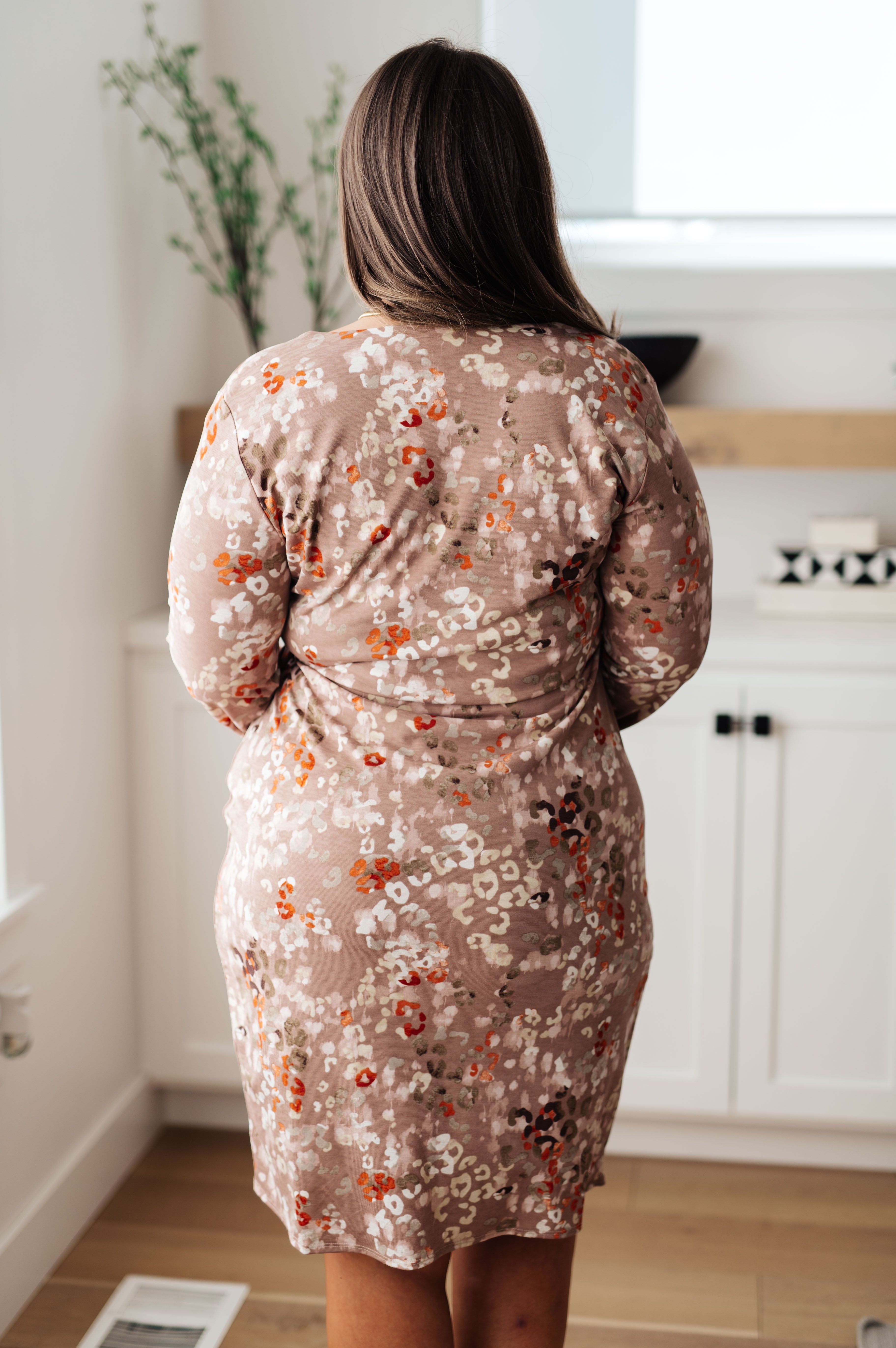 Honey Do I Ever Faux Wrap Dress in Taupe - Charming Charlie