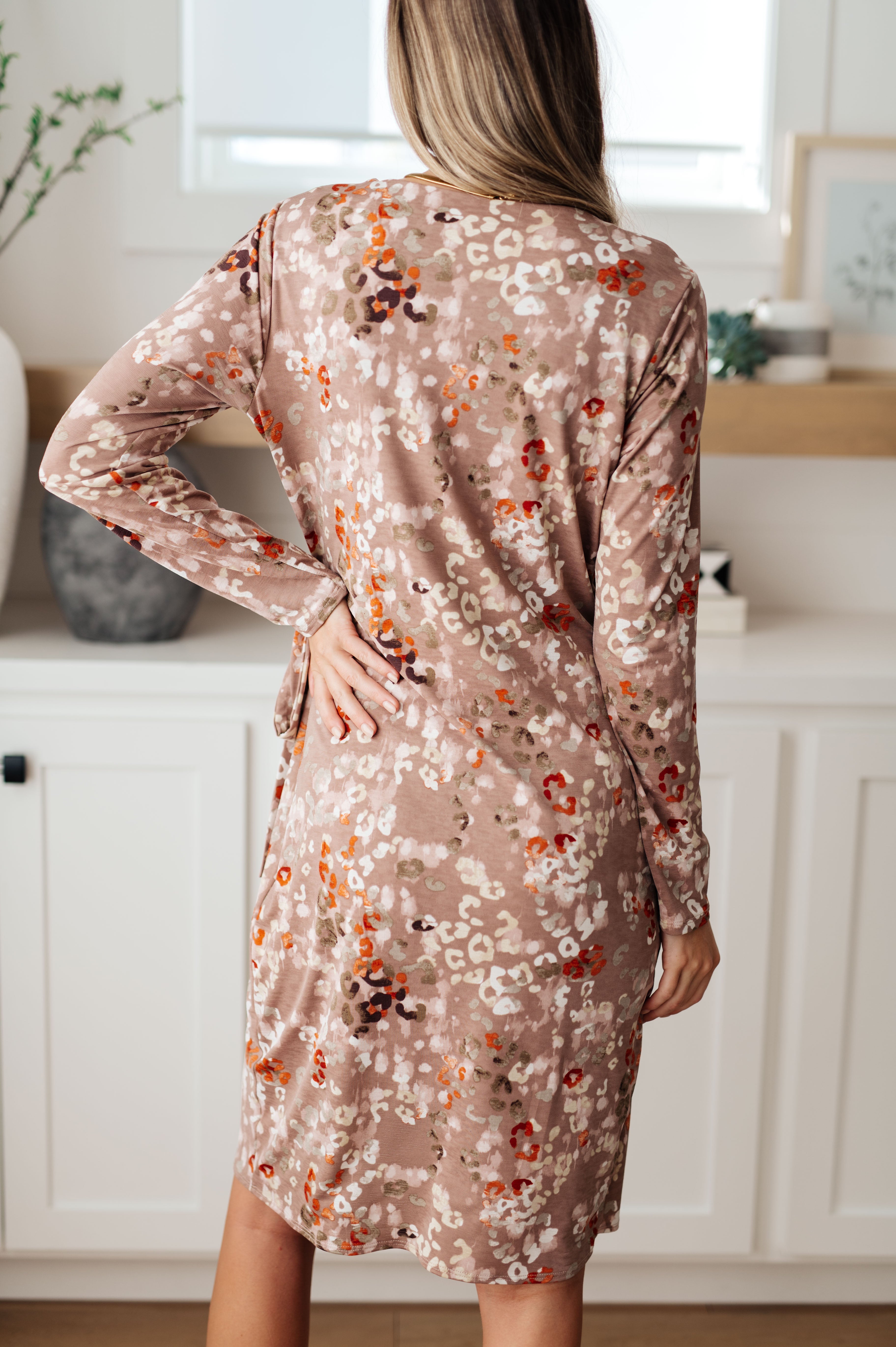 Honey Do I Ever Faux Wrap Dress in Taupe - Charming Charlie