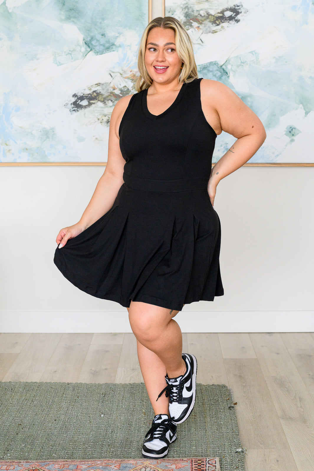 Hop, Skip and a Jump Dress and Shorts Set in Black - Charming Charlie