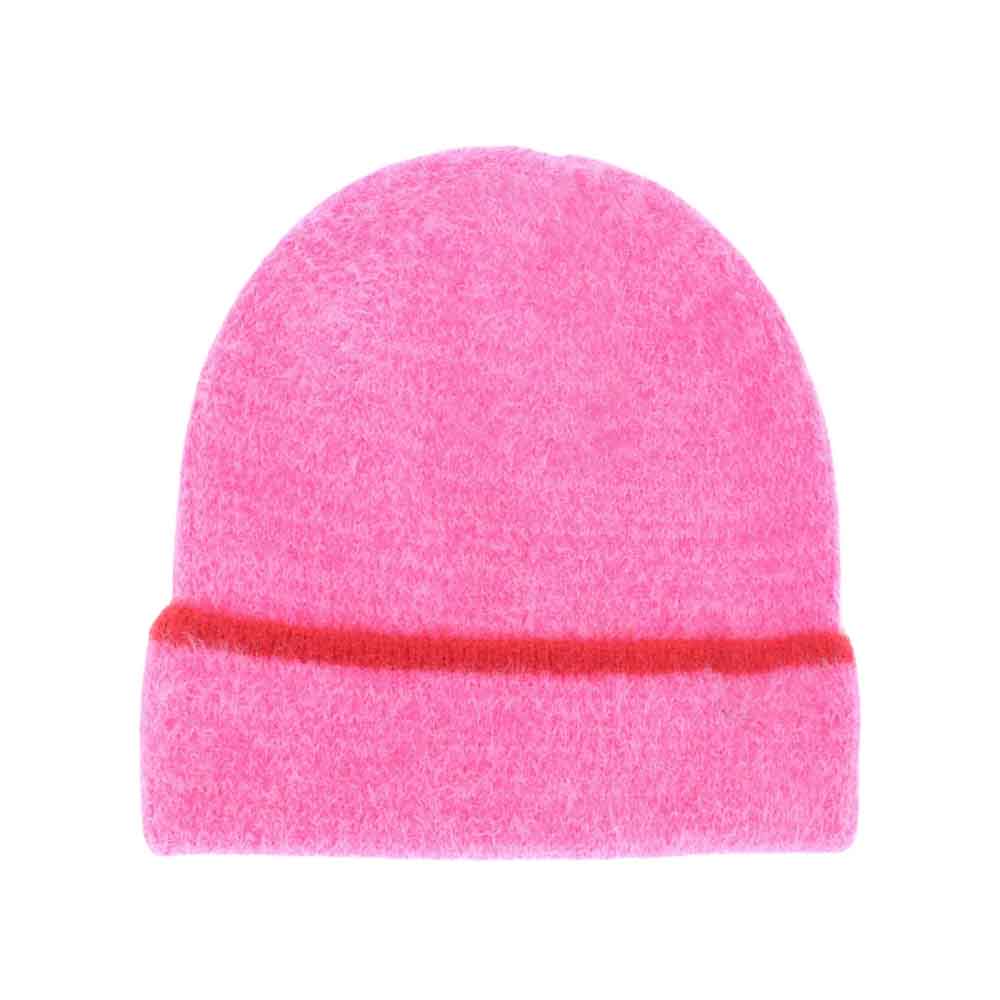 Hot-Pink-Soft Feather Yarn Striped Cuff C.C Beanie combines advanced knit technology with premium feather-soft yarn for superior insulation and comfort. Featuring carefully designed stripes on the cuff, this beanie offers both visual appeal and a secure fit. Its lightweight yet durable construction makes it an expert choice for cold-weather protection without compromising breathability. Ideal for professionals and enthusiasts seeking reliable warmth with a sleek, understated style.