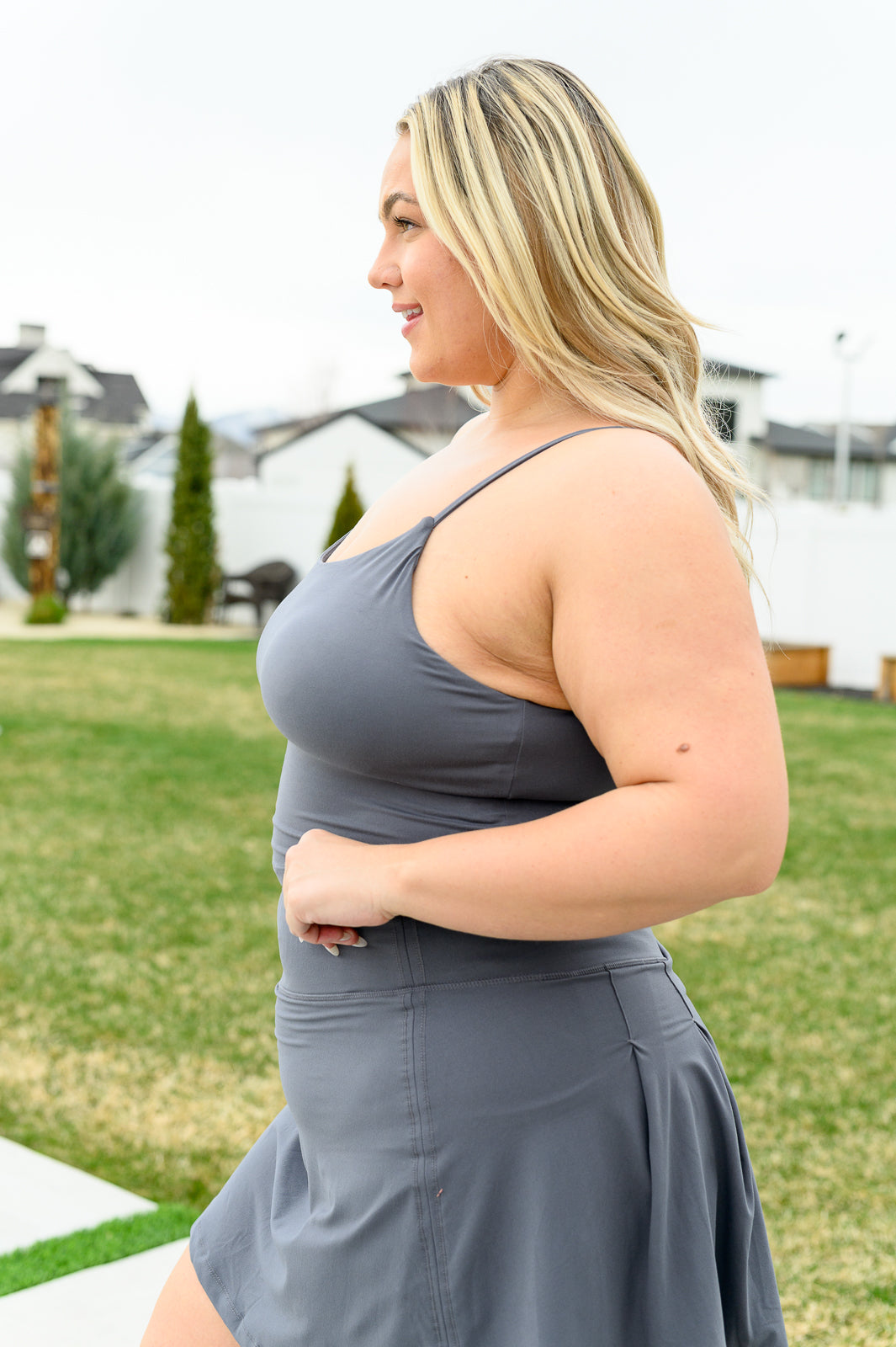 Hot Yoga Tank in Titanium - Charming Charlie