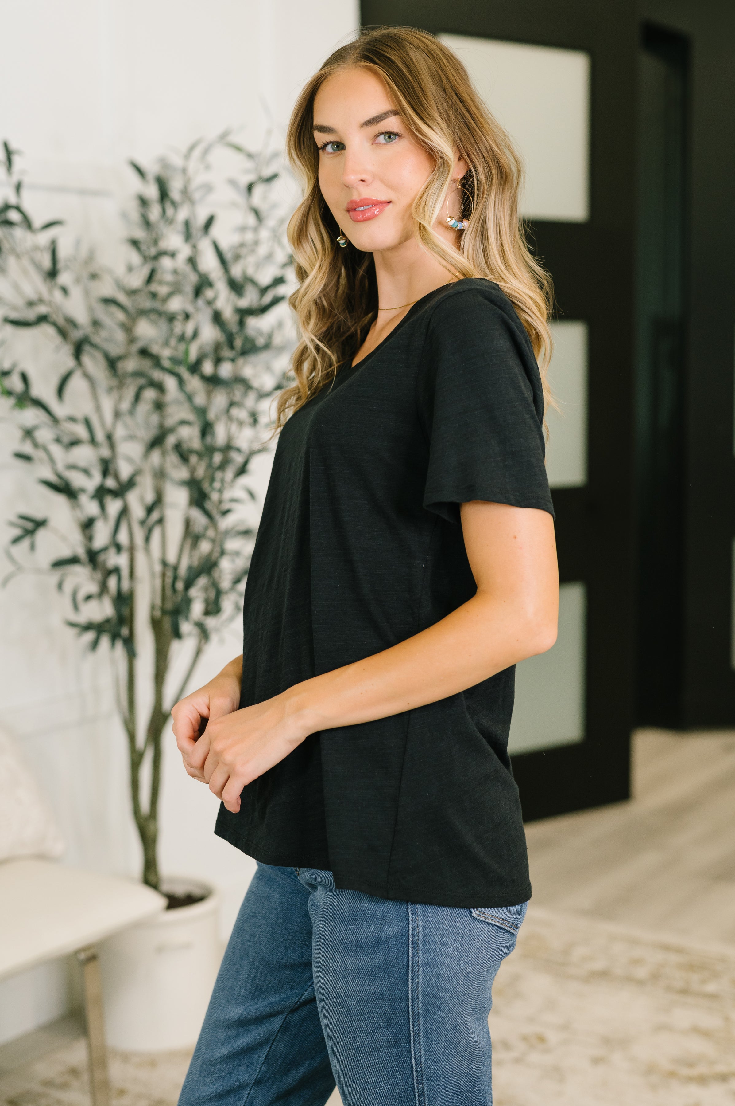 I Don't Have to Choose V-Neck Tee in Black - Charming Charlie