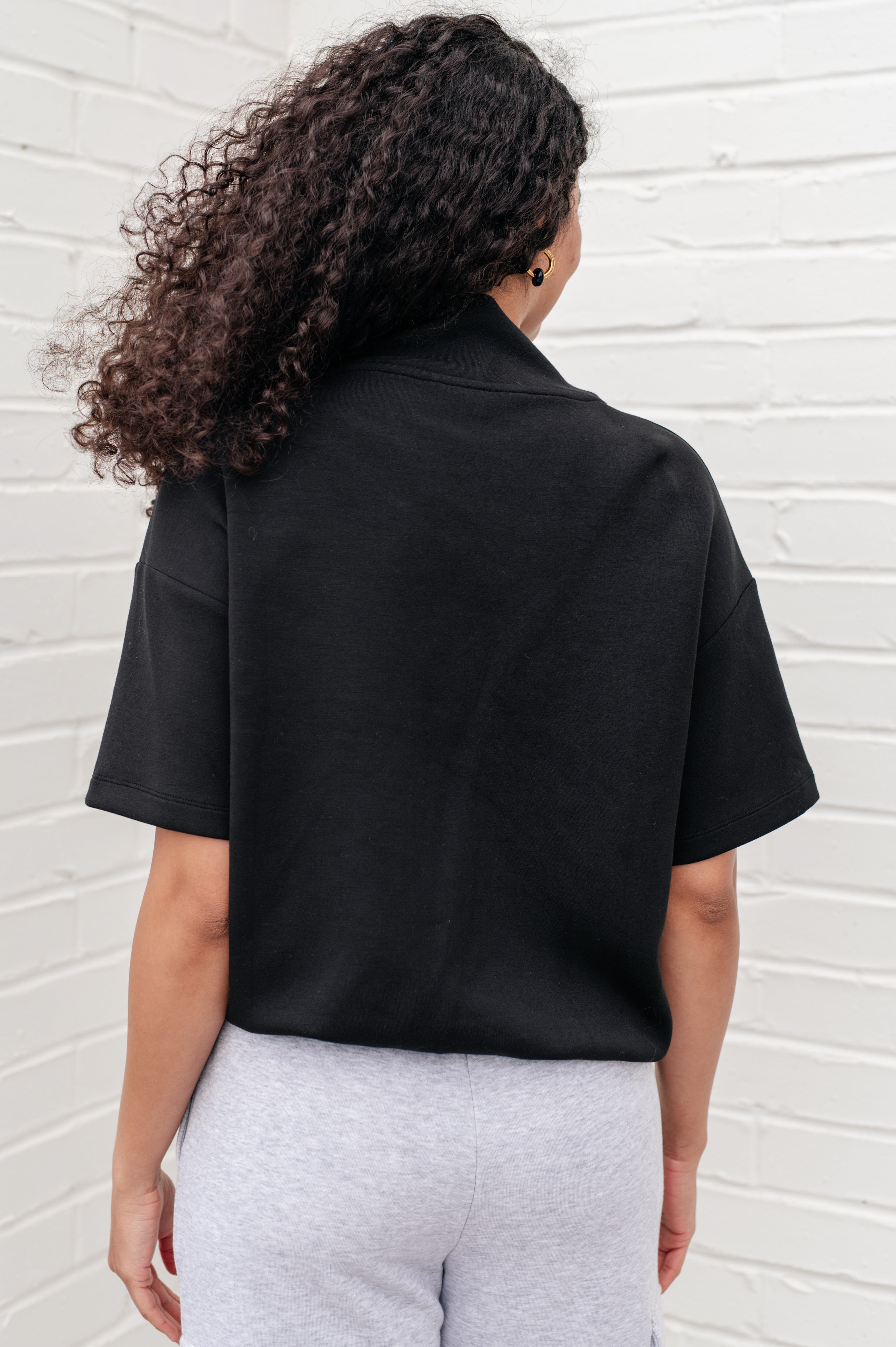 I Just Felt Like It Mock Neck Top in Black - Charming Charlie