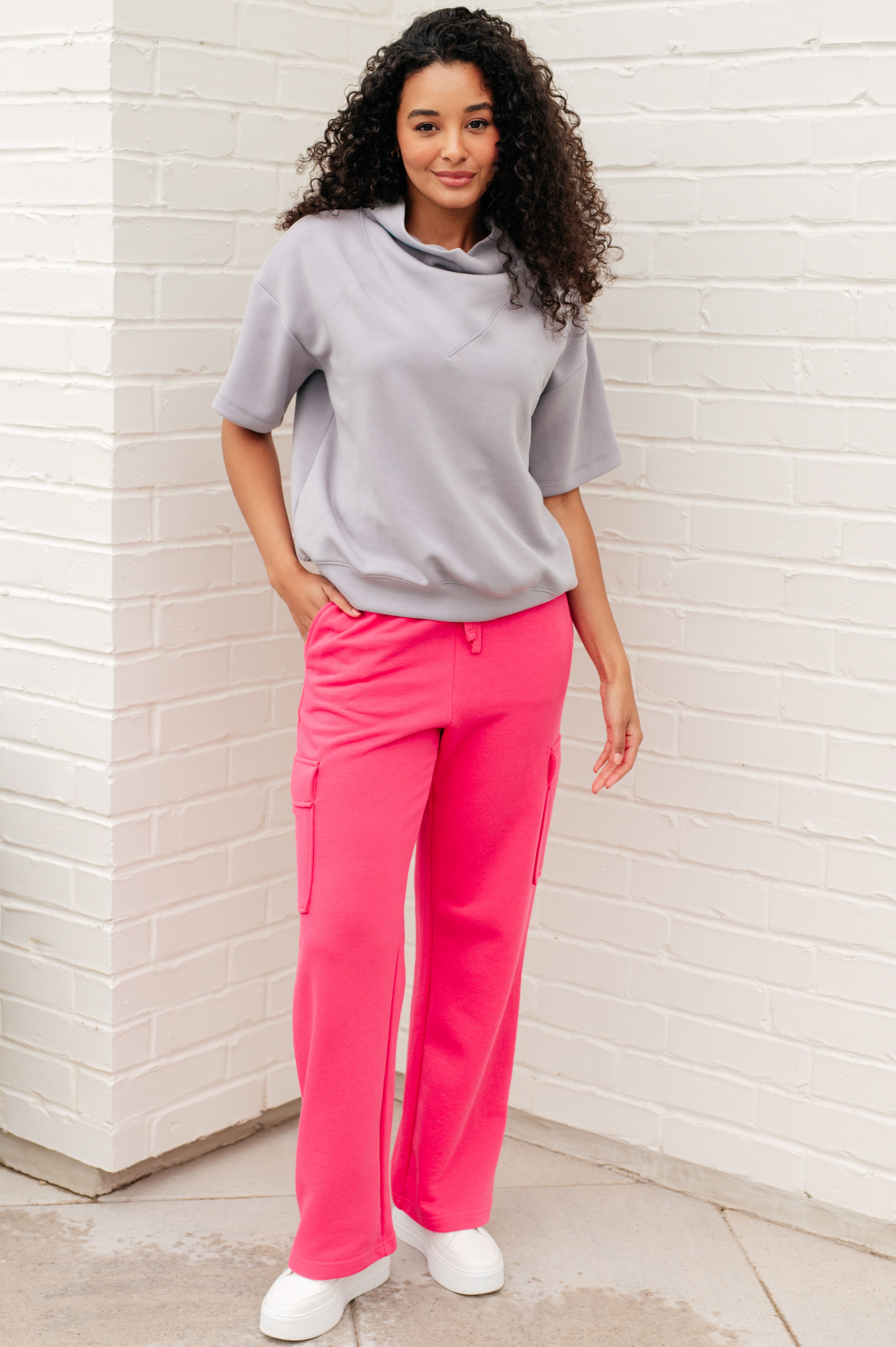 I Just Felt Like It Mock Neck Top in Mystic Grey - Charming Charlie